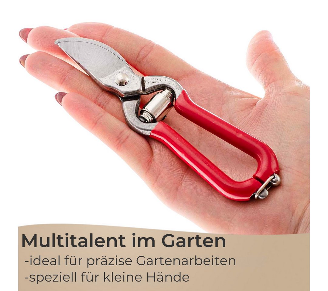 Thumbnail - Topanbieter999 Gartenschere, ideal für kleine Hände, ergonomischer Griff, Verschluss hinten