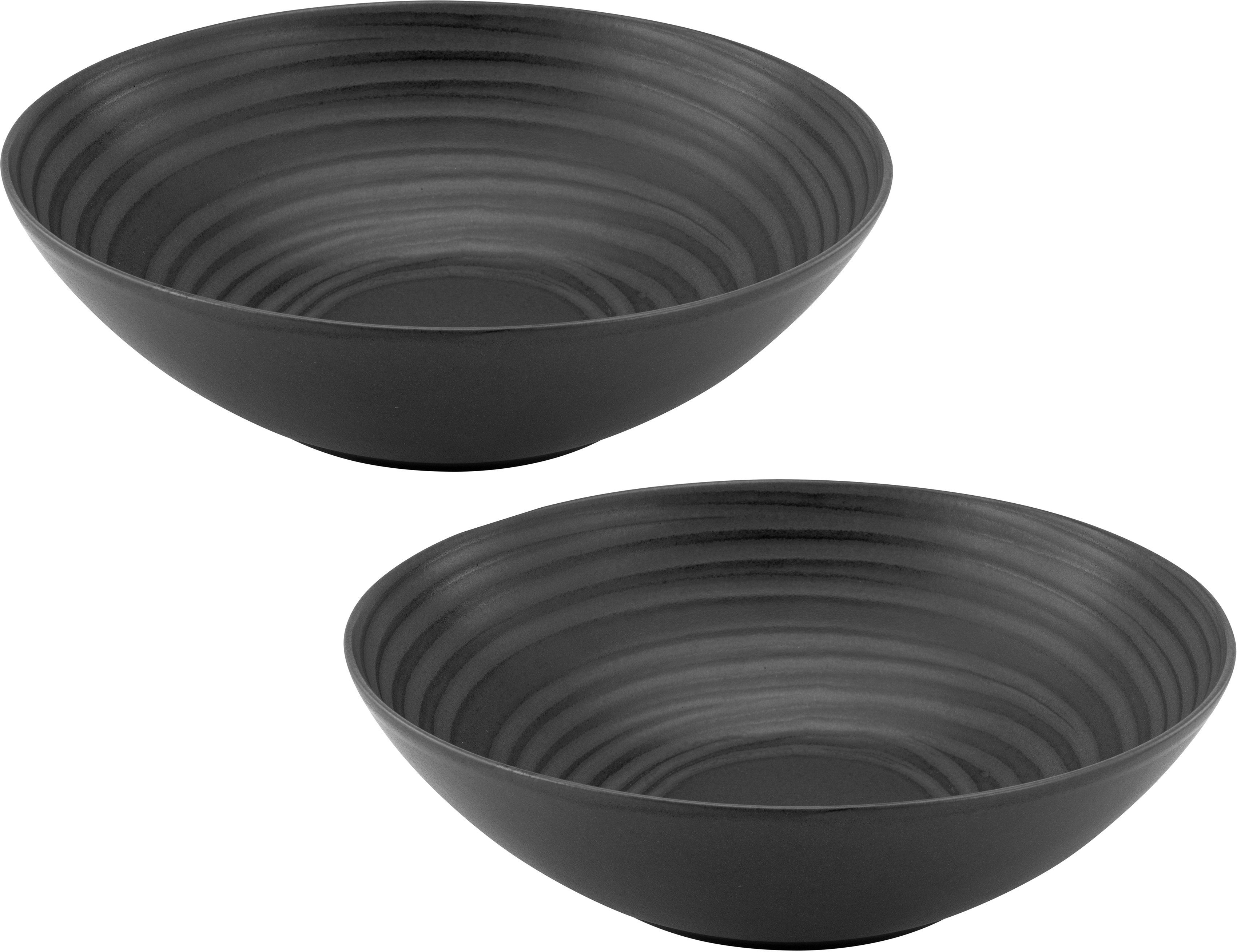 CreaTable Schale »Lava Stone«, Steinzeug, (Set, 2-tlg), Ø 24 cm online
