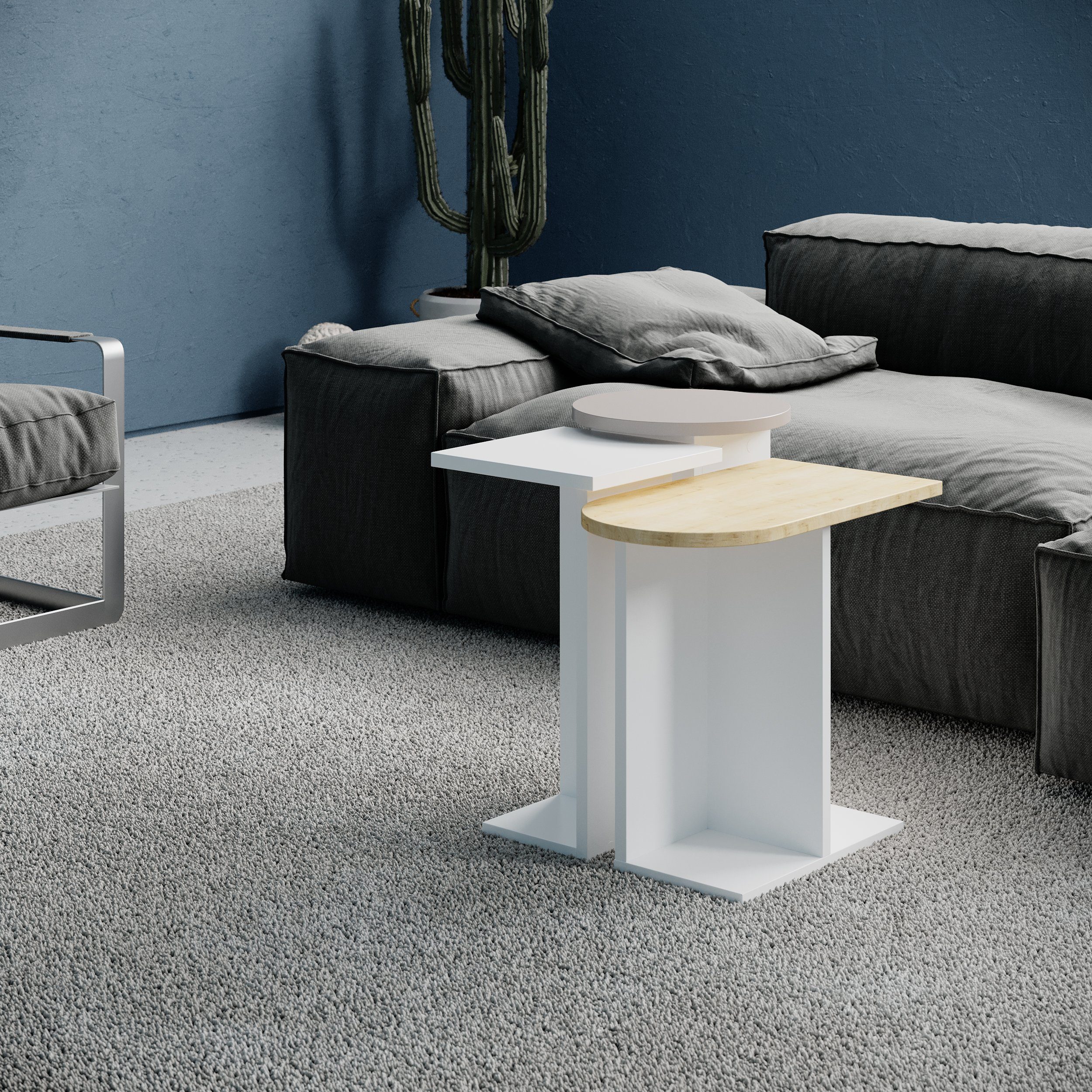 Decortie Beistelltisch Mund, Modern Beistelltisch, Mehrzweck mit Kreativität, 50 x 27 x 46 cm