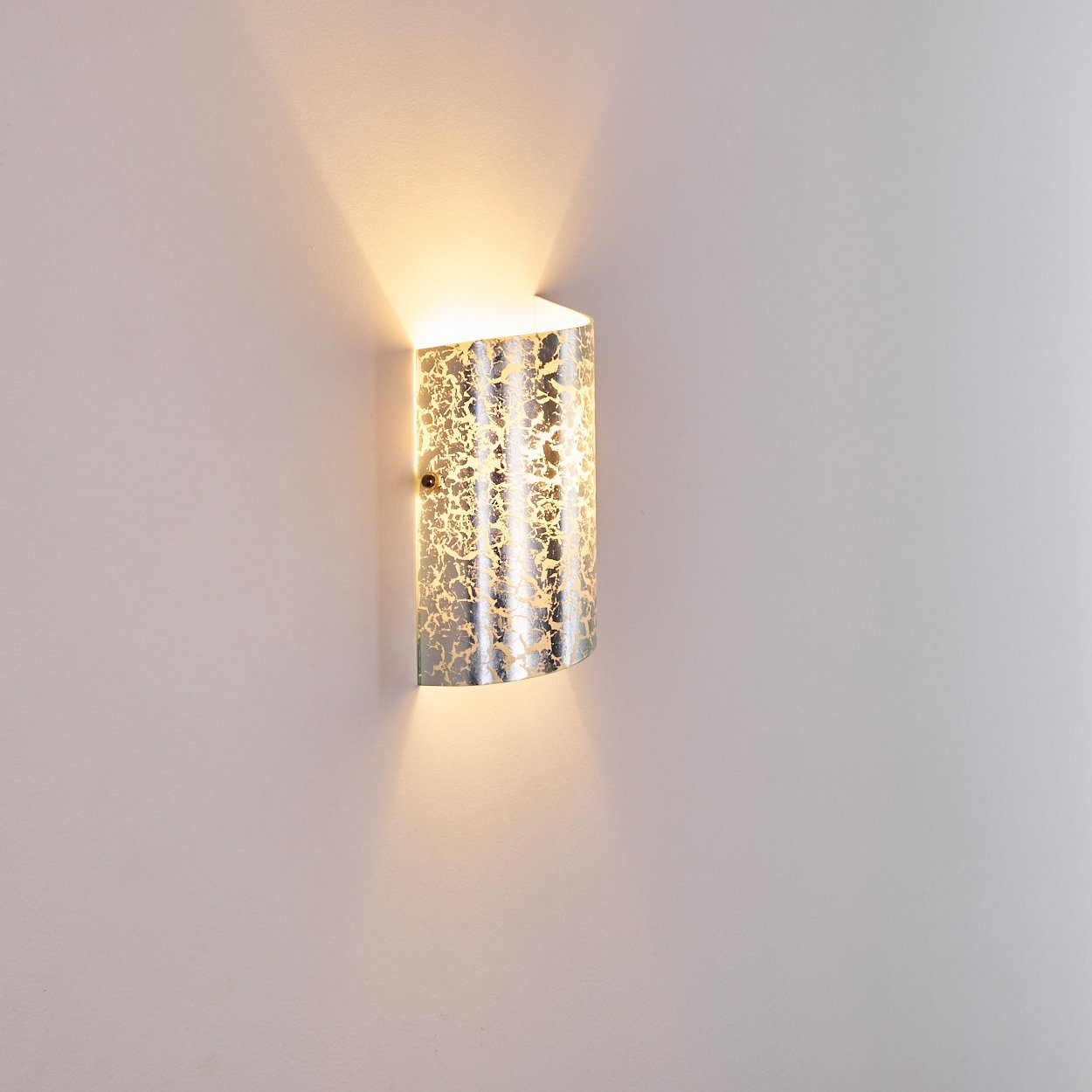 in Wandleuchte »Ballino« mit Down-Effekt Up Innen & aus Wand, Leuchtmittel, 1xE14, Glas Lichtspiel an der hofstein moderne mit Silber, Wandlampe ohne