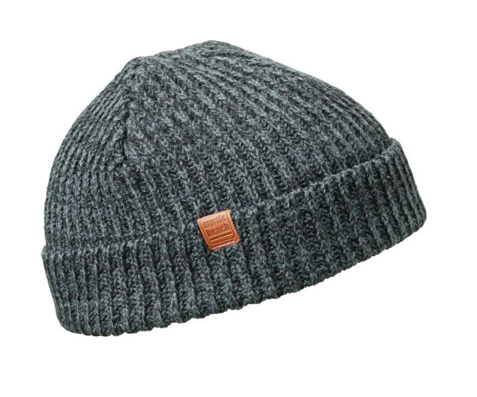 Myrtle Beach Strickmütze Fischermütze Beanie Seemannsmütze Beanie Fischerman Schwarz/Carbon Melange