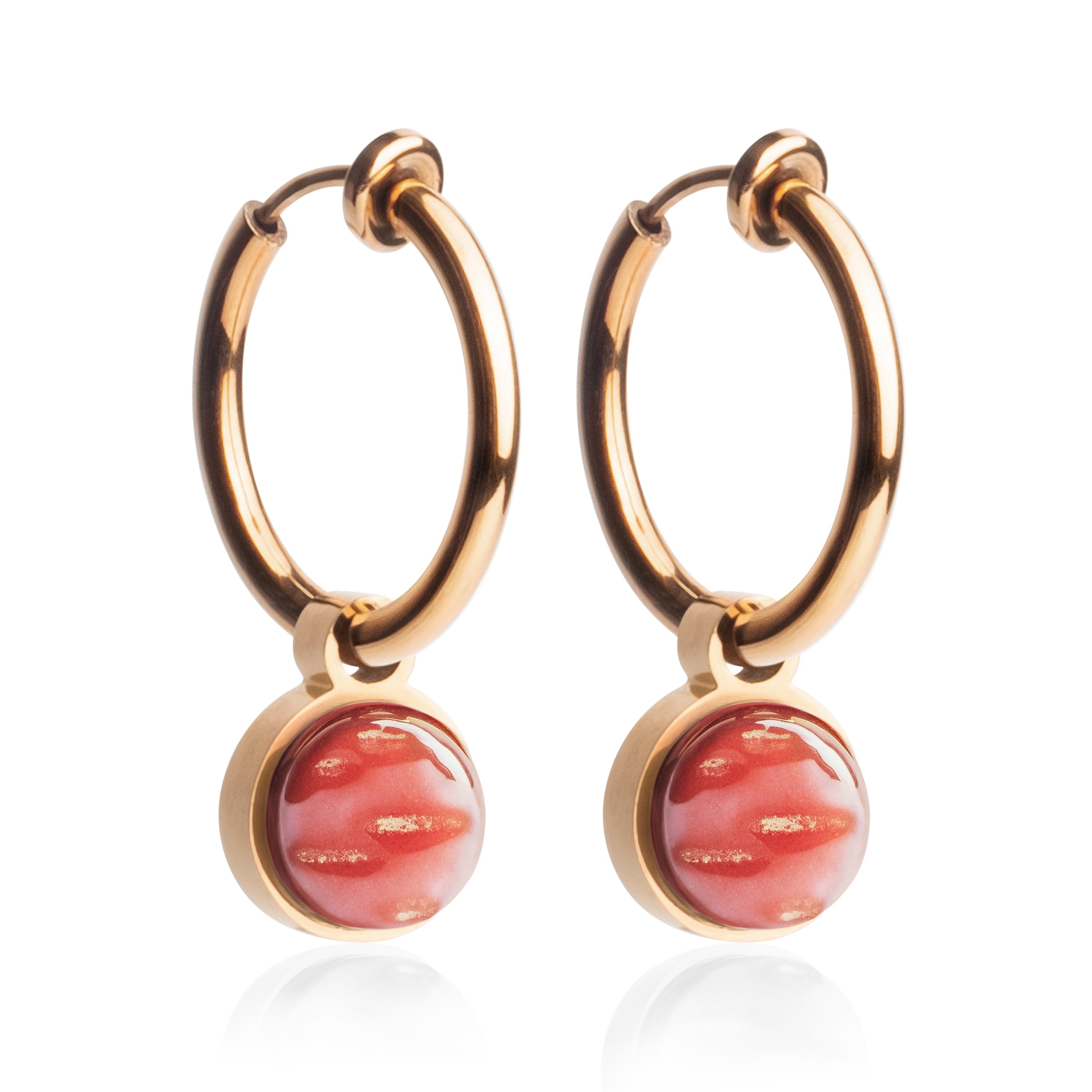 ALEXASCHA Paar Ohrclips Clip Creolen mit Einhänger • Mix & Match Ohrringe ohne Ohrloch • 18mm