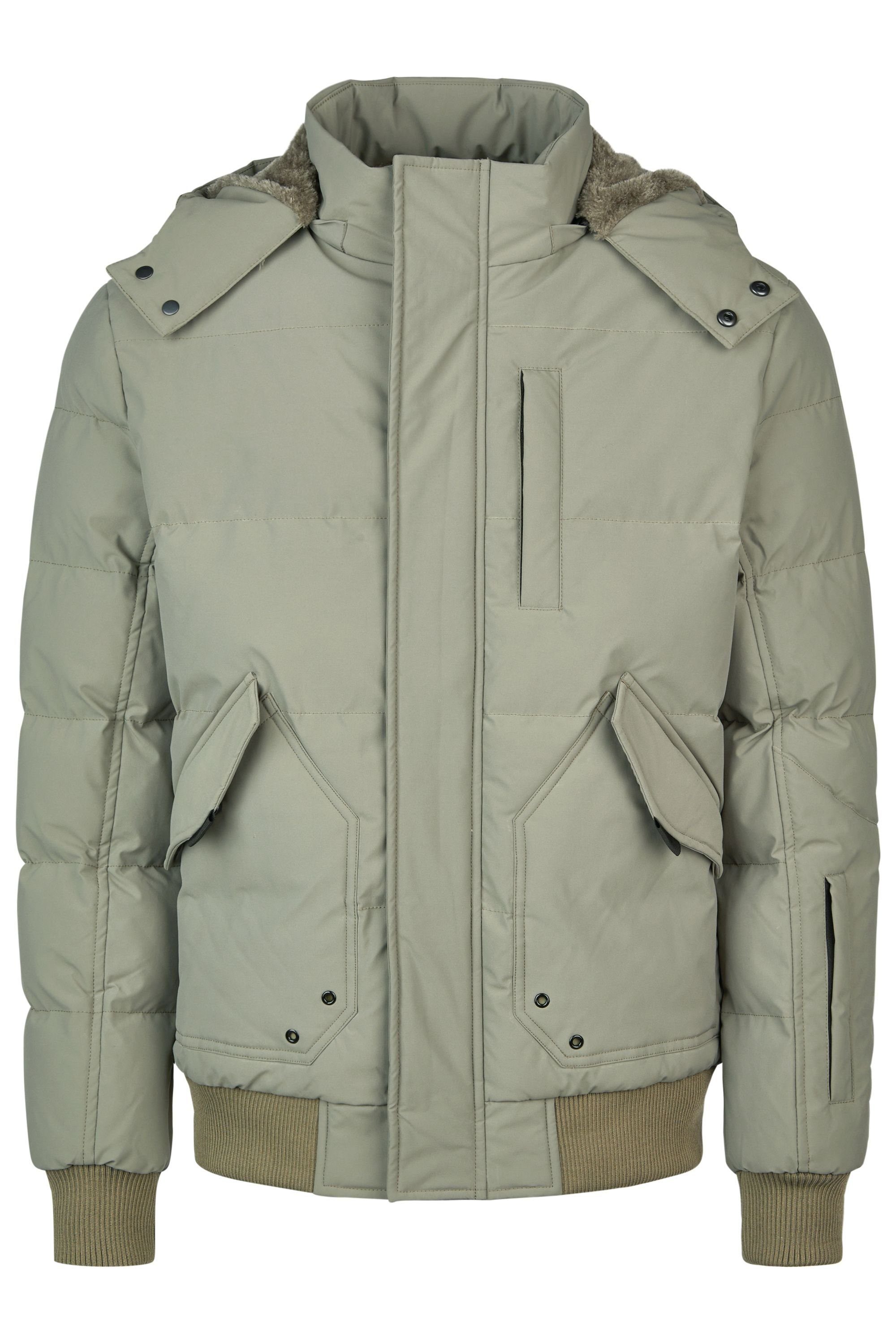 Kapuze Outdoorjacke Poolman Khaki-Mint mit OCEANFRONT