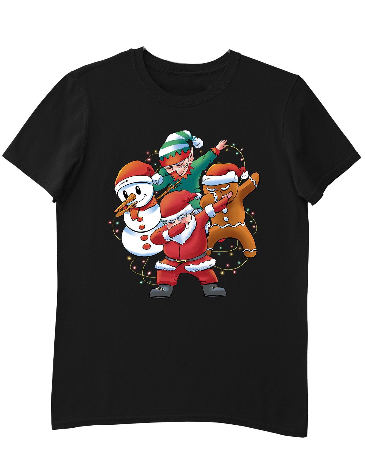 Quattro Formatee Kurzarmshirt Santa T-Shirt Elf (1-tlg) Lebkuchen Herren Schneemann Dab
