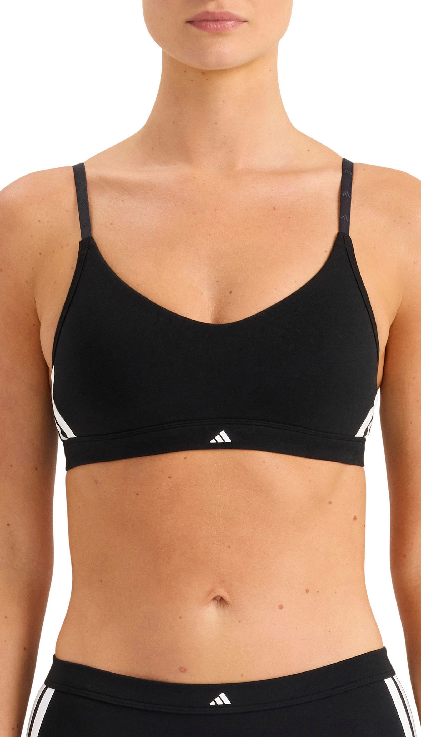 adidas Sportswear Bralette Sport Active Essentials Cotton 3 Stripes gepolsterte Cups, Cotton-Mix