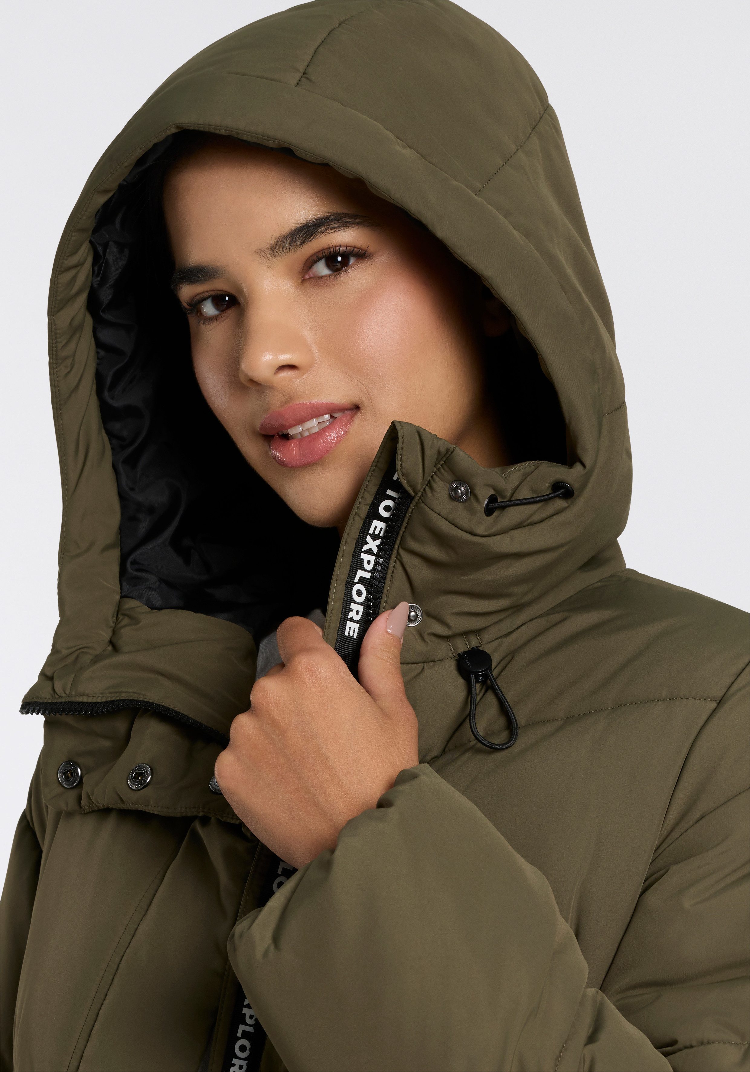 ONLY Steppmantel ONLMEGAN LIFE LONG PUFFER COAT CS OTW verdeckter Zipper, Reißverschlusstaschen, winddicht