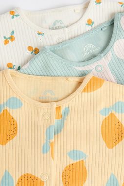 Next Schlafoverall Fußlose Baby-Schlafanzüge mit Print, 3er-Pack (3-tlg)