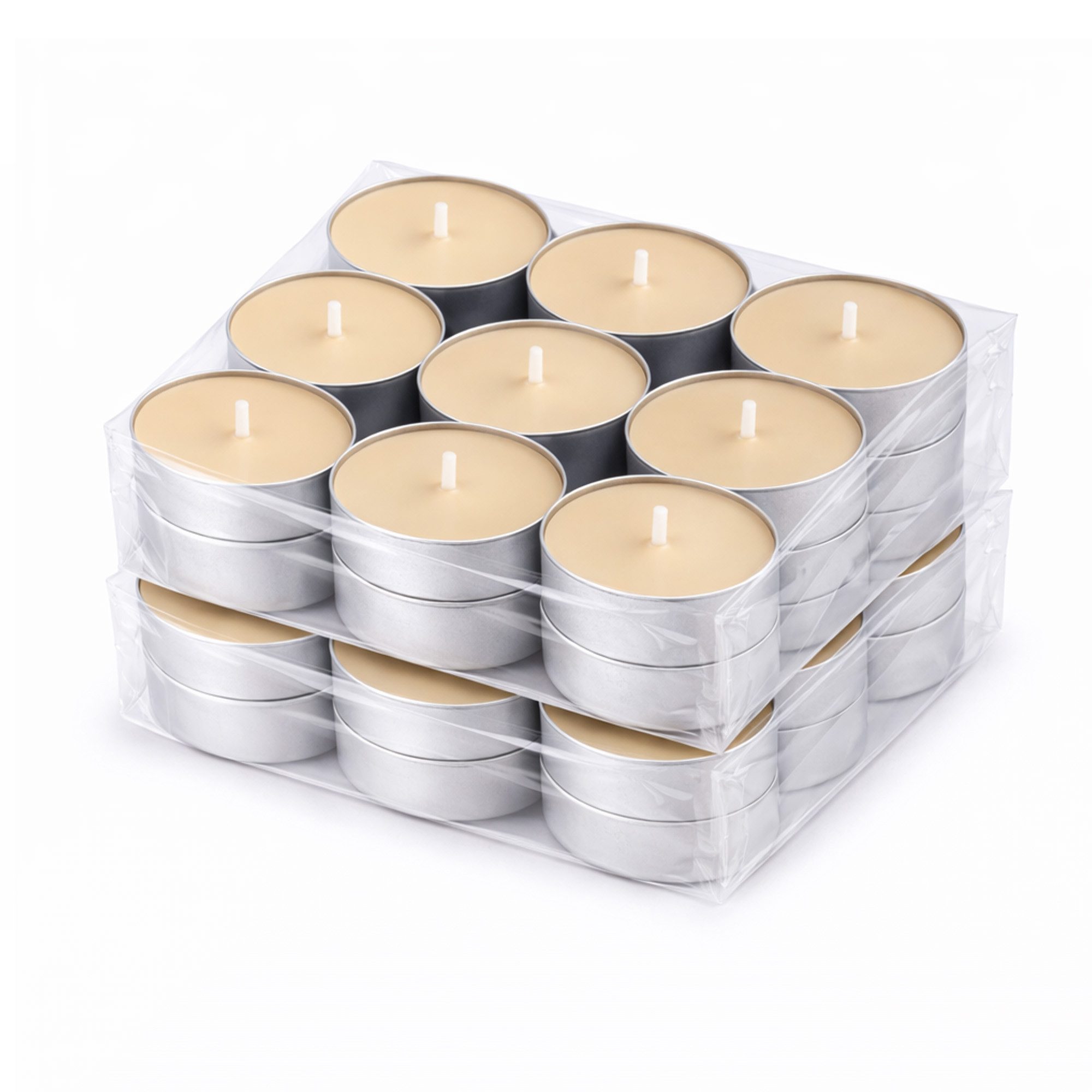 HS Candle Teelicht Duftkerze 4 Stunden Brenndauer (36-tlg), Teelicht Kerzen aus Wachs, Ø4 cm, Made in EU, Indoor & Outdoor