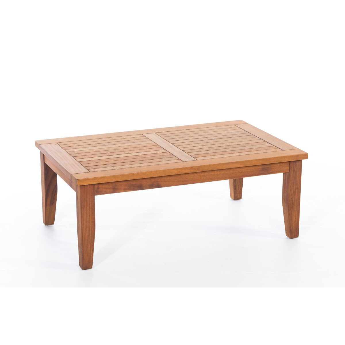 gowoll Couchtisch Holz aus Iroko Massivholz, Gartentisch für Outdoor Nova, Kaffeetisch Gartenmöbel Terasse, Rechteckiger Teetisch