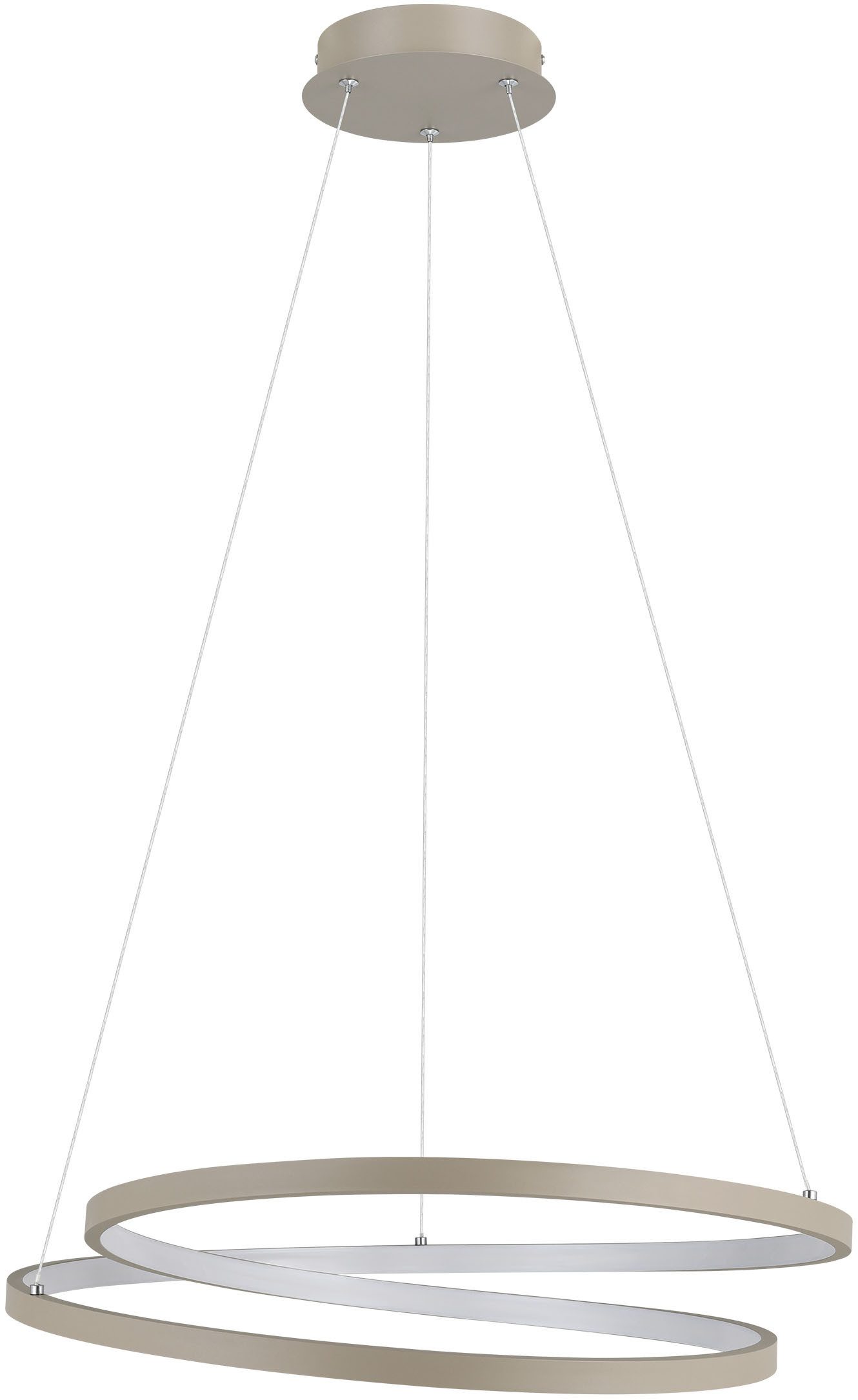 EGLO Hängeleuchte RUOTALE Pendellampe - Alu, Stahl - LED - 36W - IP20, LED fest integriert, Warmweiß, Hängelampe, Deckenlampe, Wohnzimmer, Esszimmer, H150 x Ø55 cm