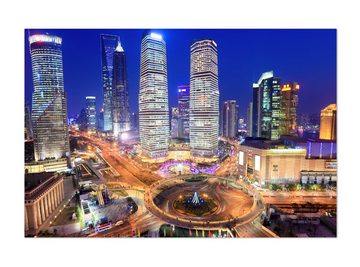 wandmotiv24 Leinwandbild Shanghai China, Städte (1 St), Wandbild, Wanddeko, Leinwandbilder in versch. Größen