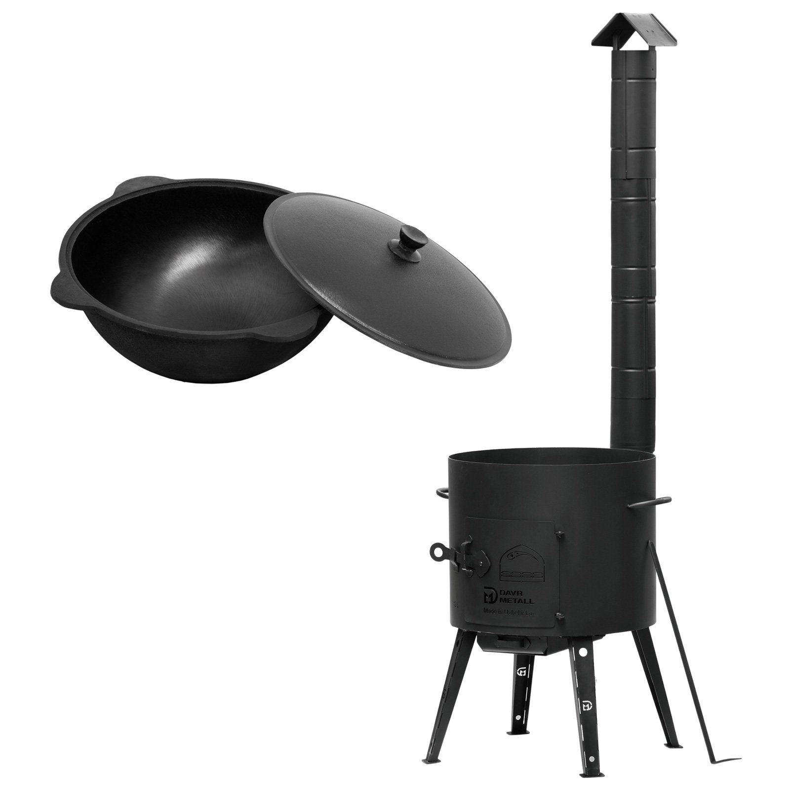 4BIG.fun Feuerstelle Ø49 Uchag Utschak mit Abzugsrohr 22L Kazan Rund, (Utsc günstig online kaufen