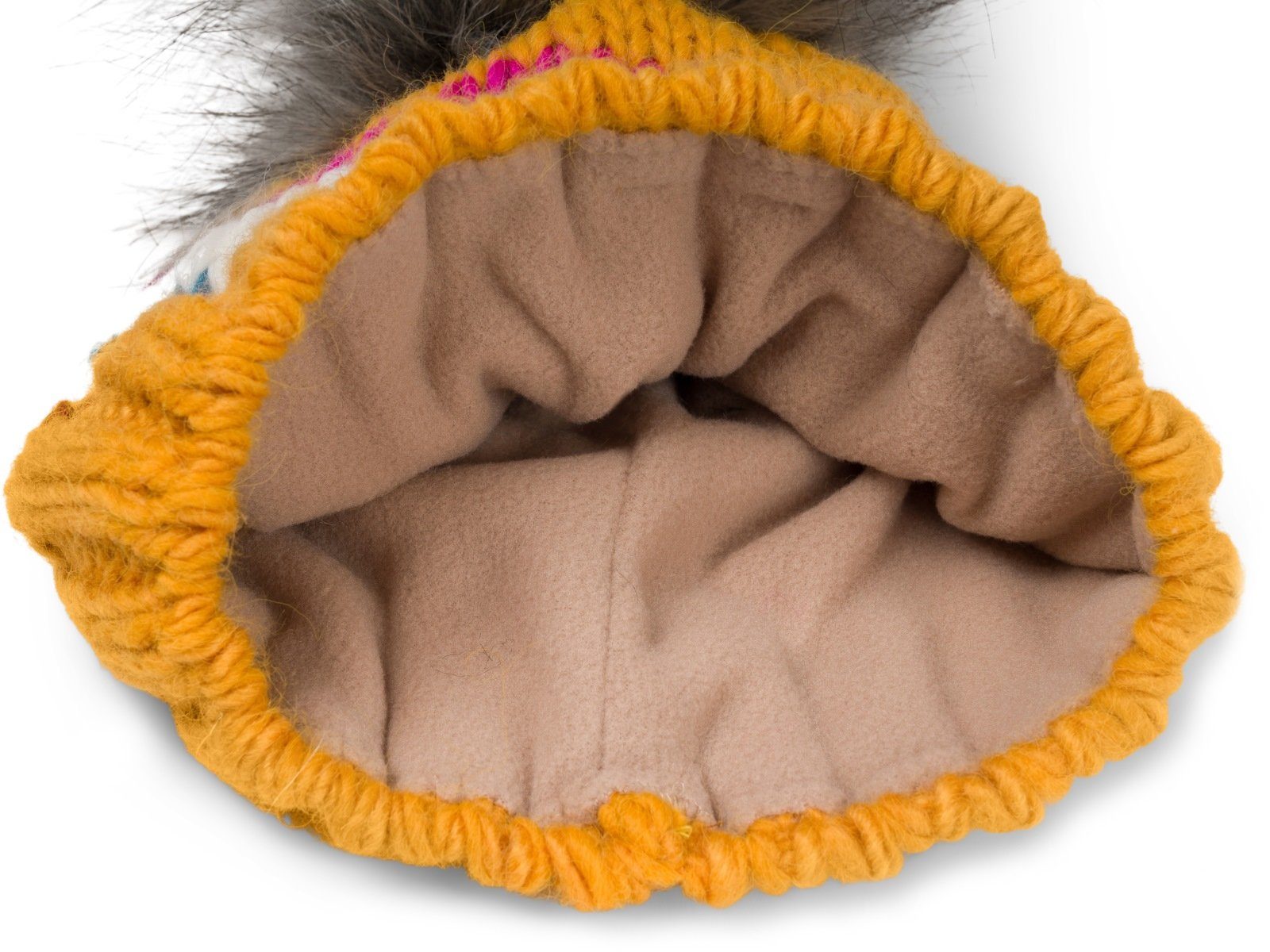 styleBREAKER Strickmütze Kinder Strick Bommelmütze Herzmuster (1-St)