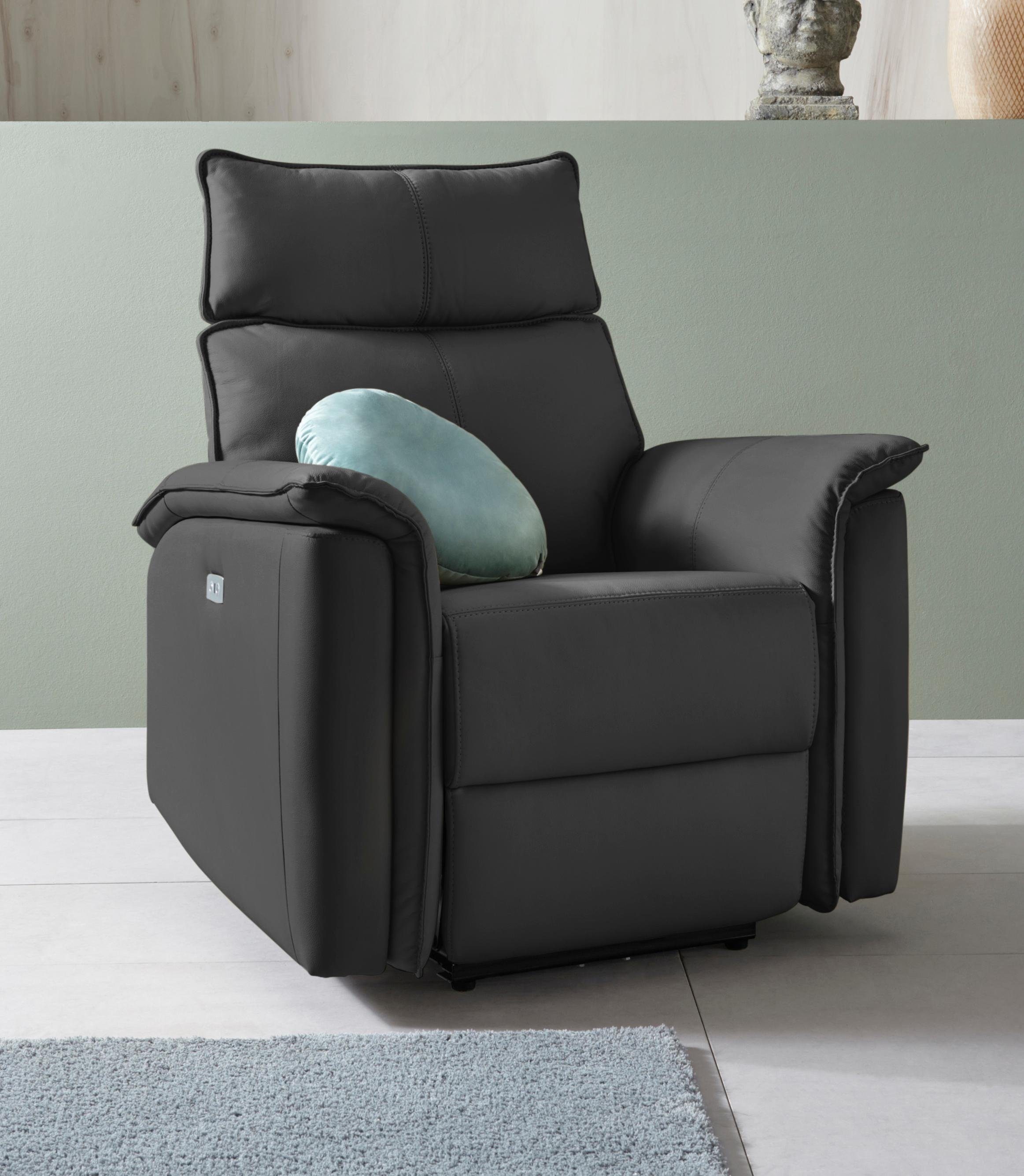 Places of Style Relaxsessel Zola, TV-Sessel mit Schlaffunktion, Sessel für Wohnzimmer mit, elektrischer Relaxfunktion und USB-Steckeranschluss, Breite 87 cm