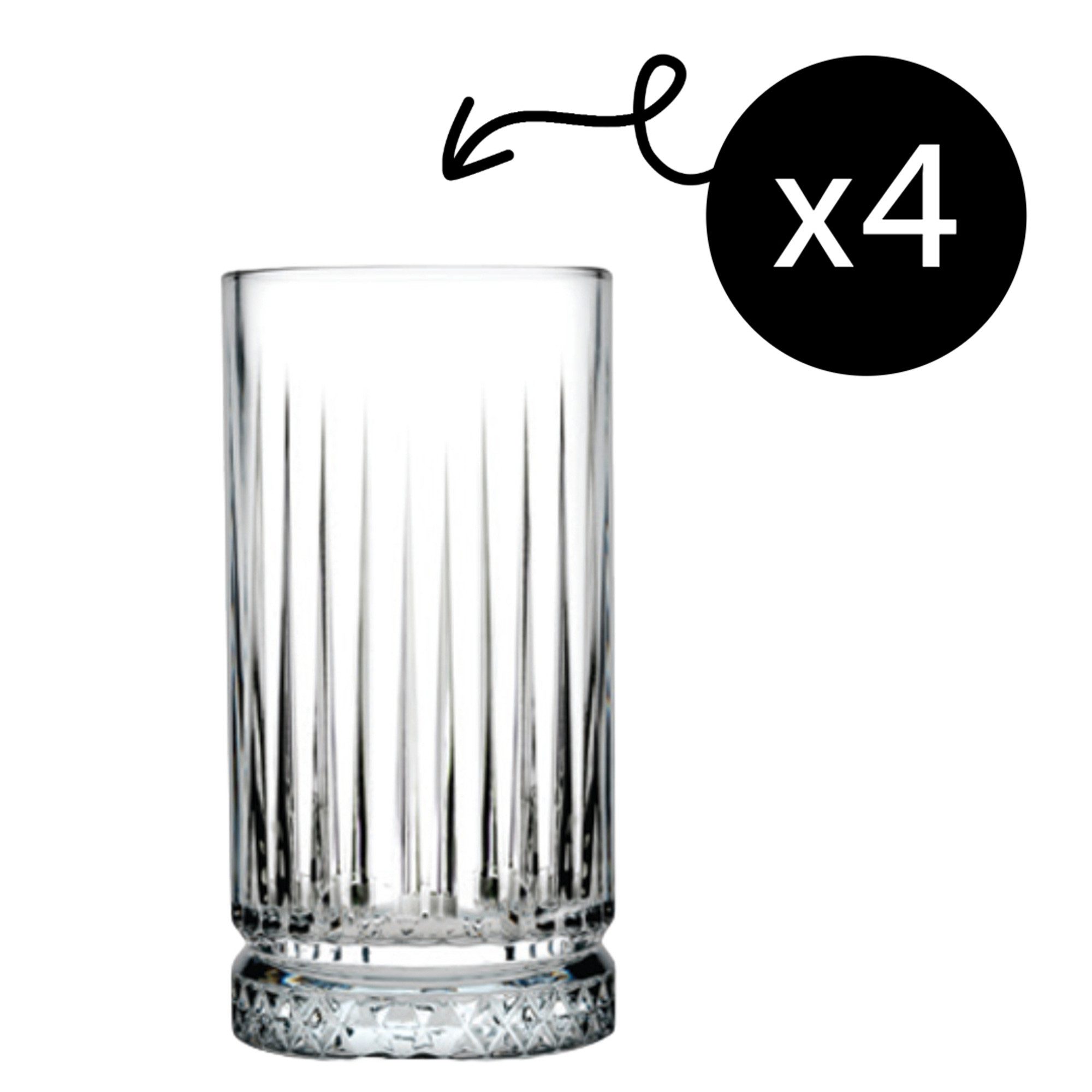 Gläser-Set Pasabahce Elysia Longdrinkgläser – 4er Set, 435 ml