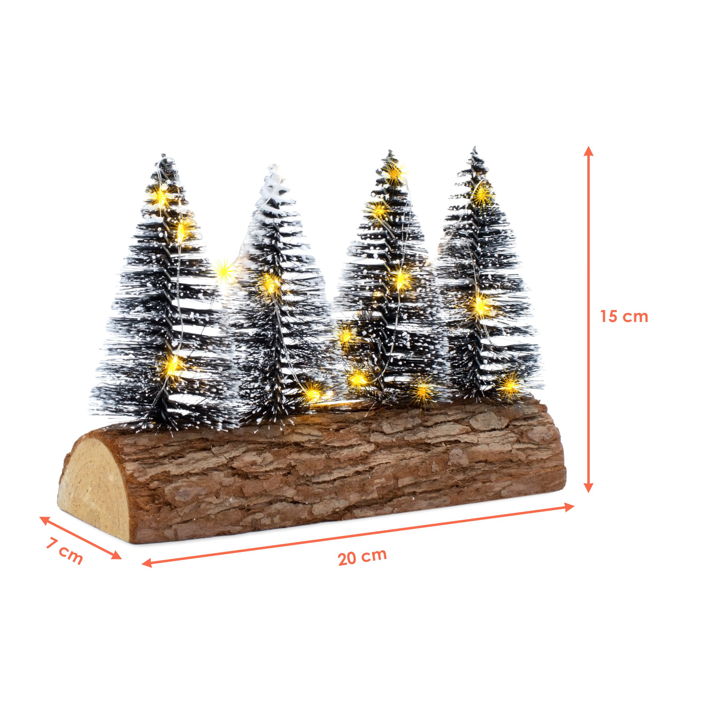 Spetebo LED Dekofigur Tannenbäume mit Baumstammfuß, mit 20 LED, LED fest in günstig online kaufen