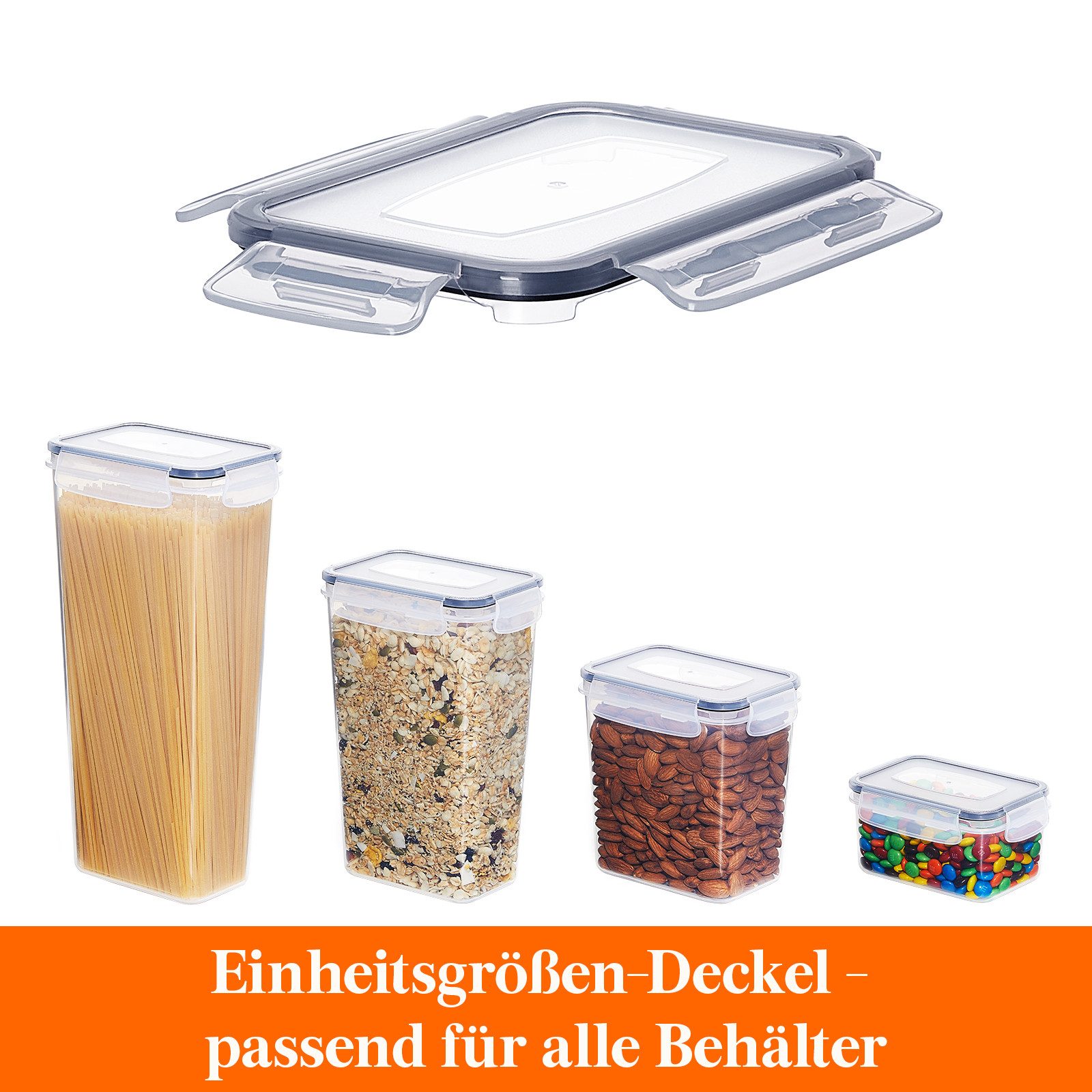 Lifewit Vorratsdose 24er luftdichte Vorratsdosen mit Deckel für Getreide, Mehl & Zucker, (24-tlg., 48 x Vorratsglas, 24 x Vorratsglas) – Bild 5 von 5