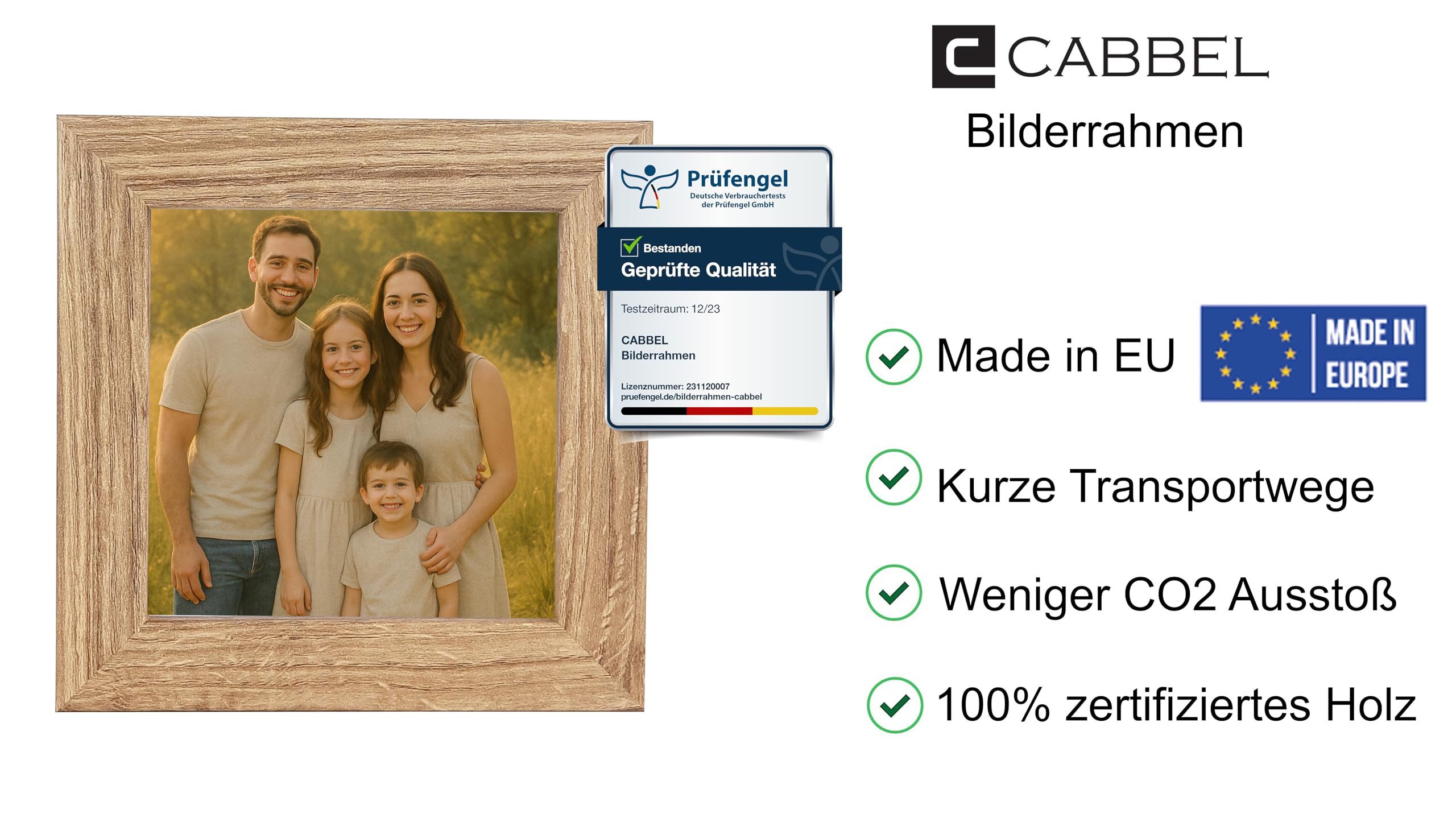 CABBEL Bilderrahmen MDF Holzrahmen Fotorahmen modern Collagen Foto Poster Galerie Wanddeko, für 1 Bilder (1 St), 18x24 cm Eiche Wohnzimmer elegant Schmal Fotoga – Bild 2 von 5