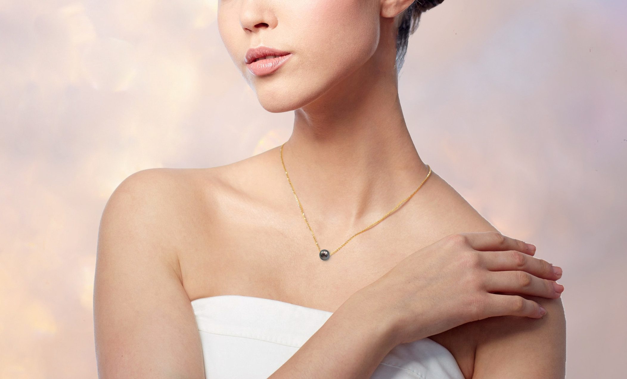 Edellis Kette mit Anhänger Tahiti-Zuchtperlen Halskette Rund in AA+ Grade m günstig online kaufen