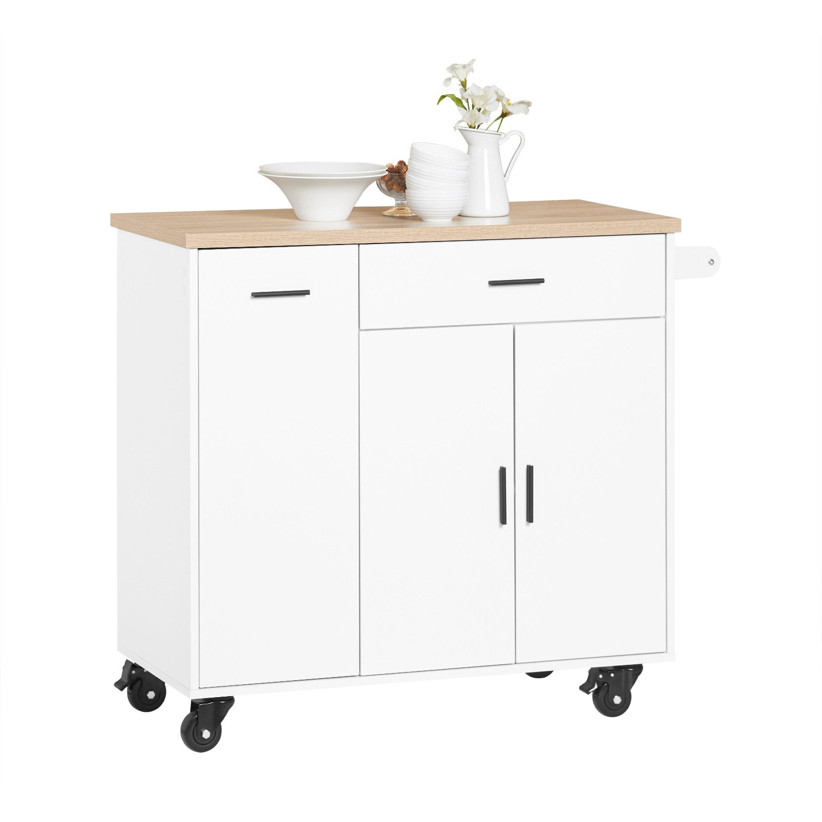 SoBuy Küchenwagen FKW126, Sideboard auf Rollen Küchentrolley Küche Wohnzimm günstig online kaufen
