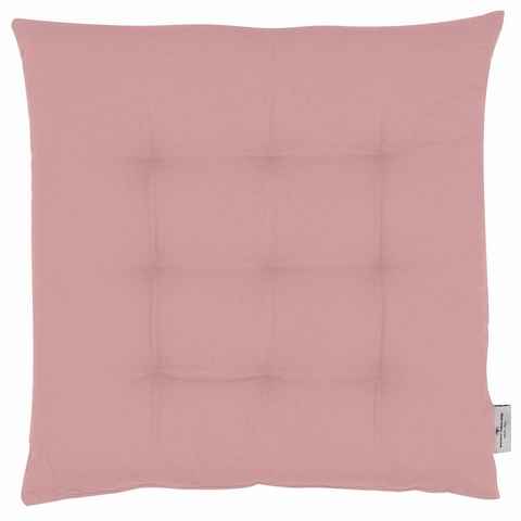 TOM TAILOR Stuhlkissen DOVE Sitzkissen mit 9 Punkt-Steppung, 40 x 40 cm in Rosa