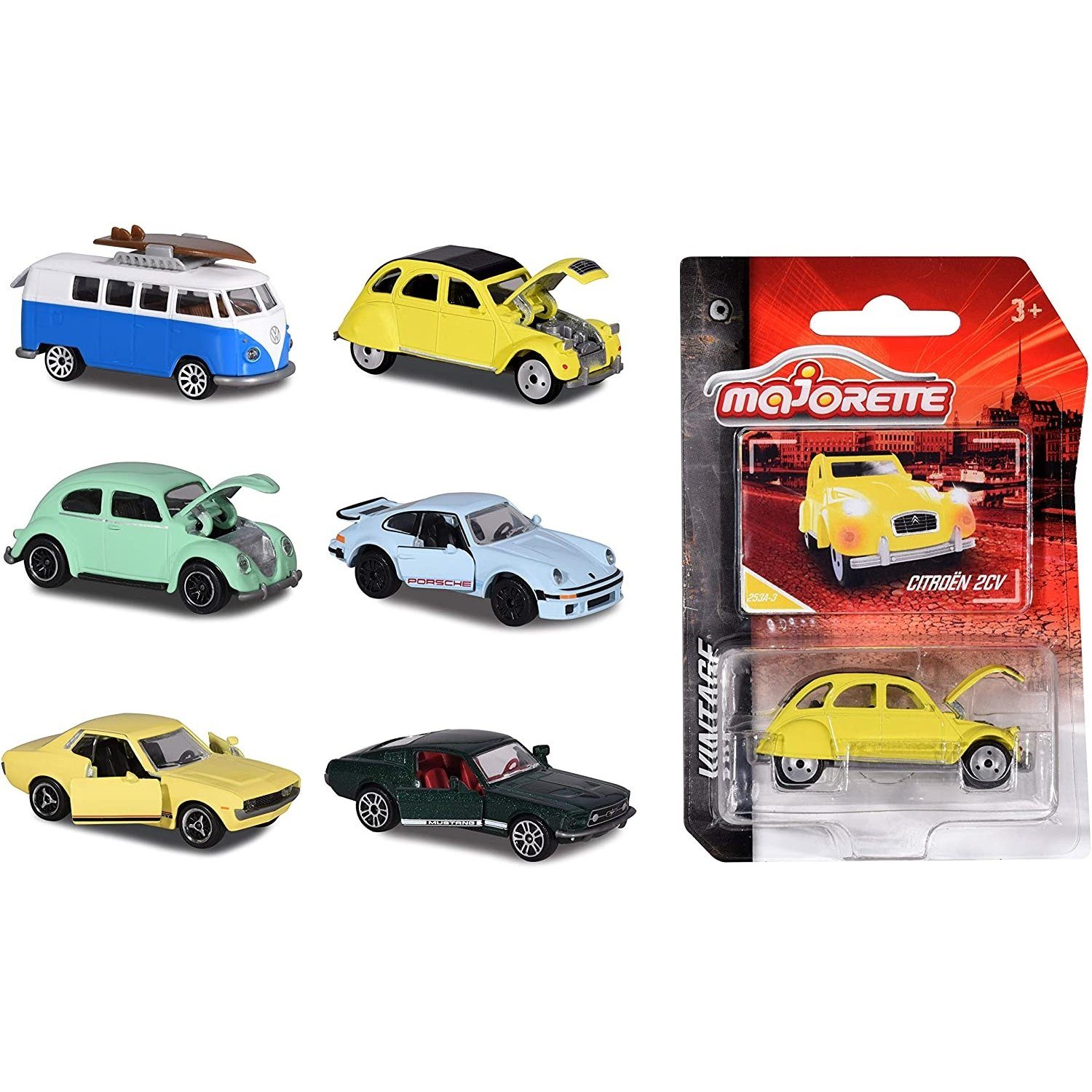 majORETTE Spielzeug-Auto 212052010 Vintage Cars Assortment, 6-sort.