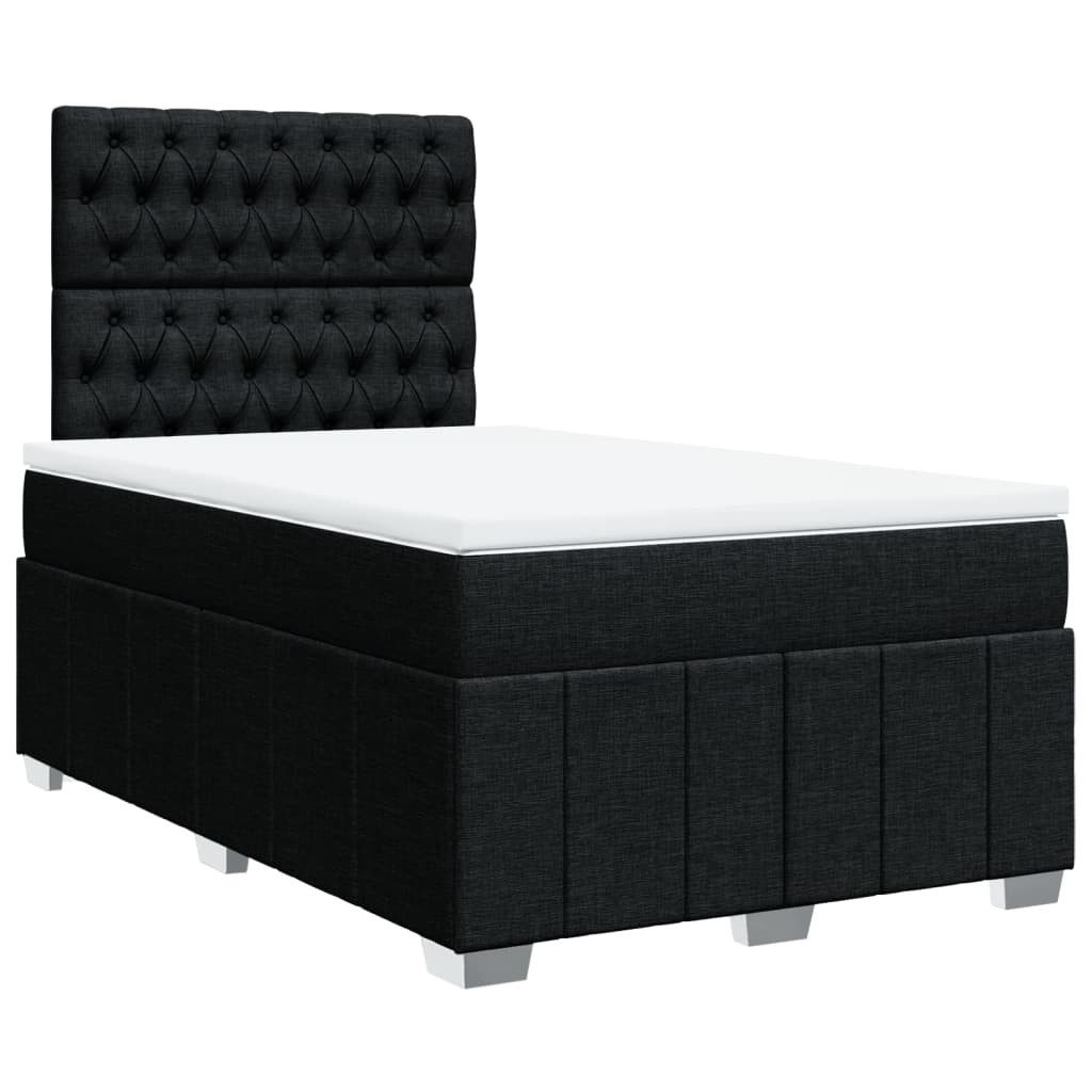 Bett Boxspringbett mit Matratze Schwarz 120x200 cm Stoff