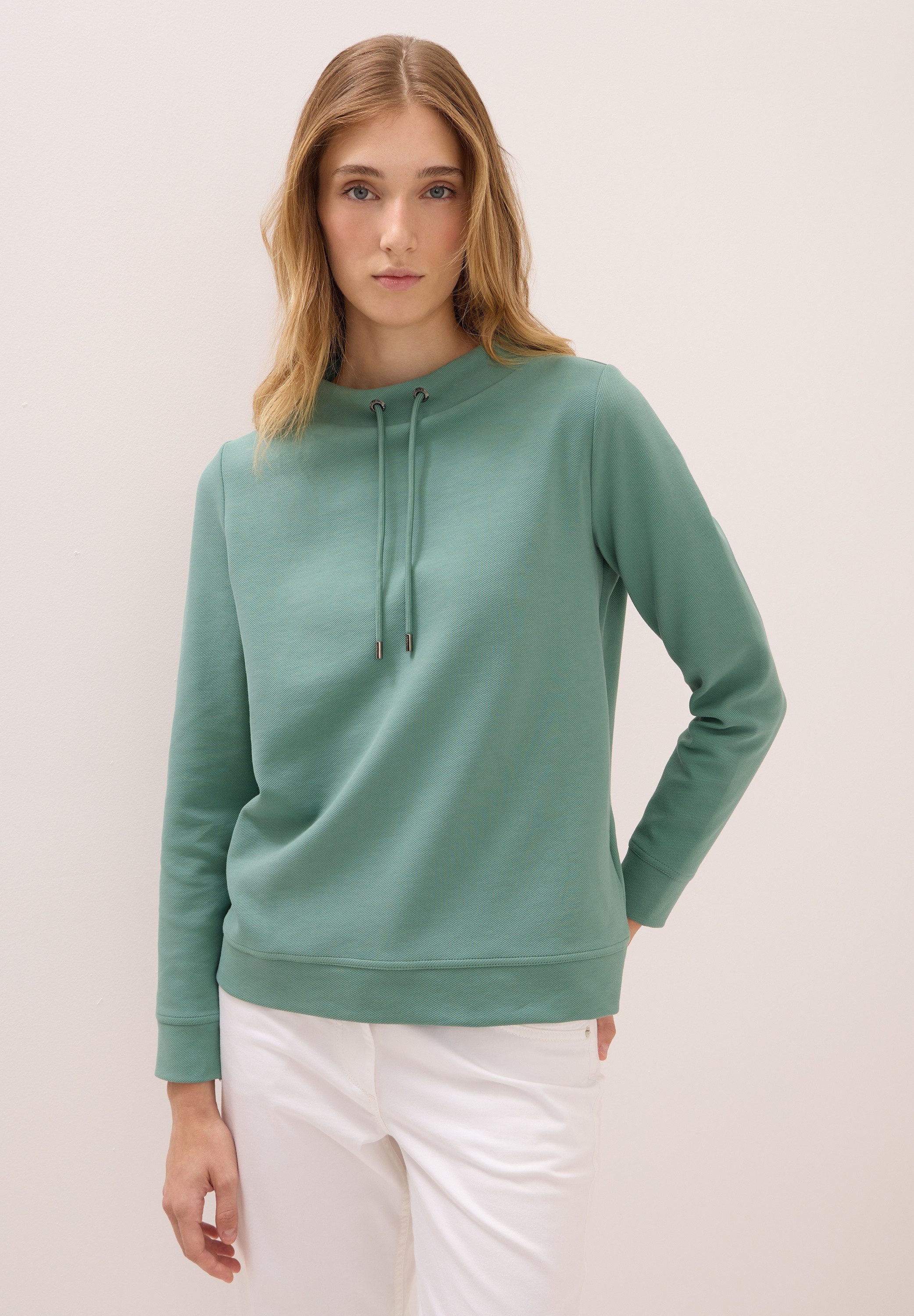 CECIL Sweatshirt mit Tunnelzugband am Kragen