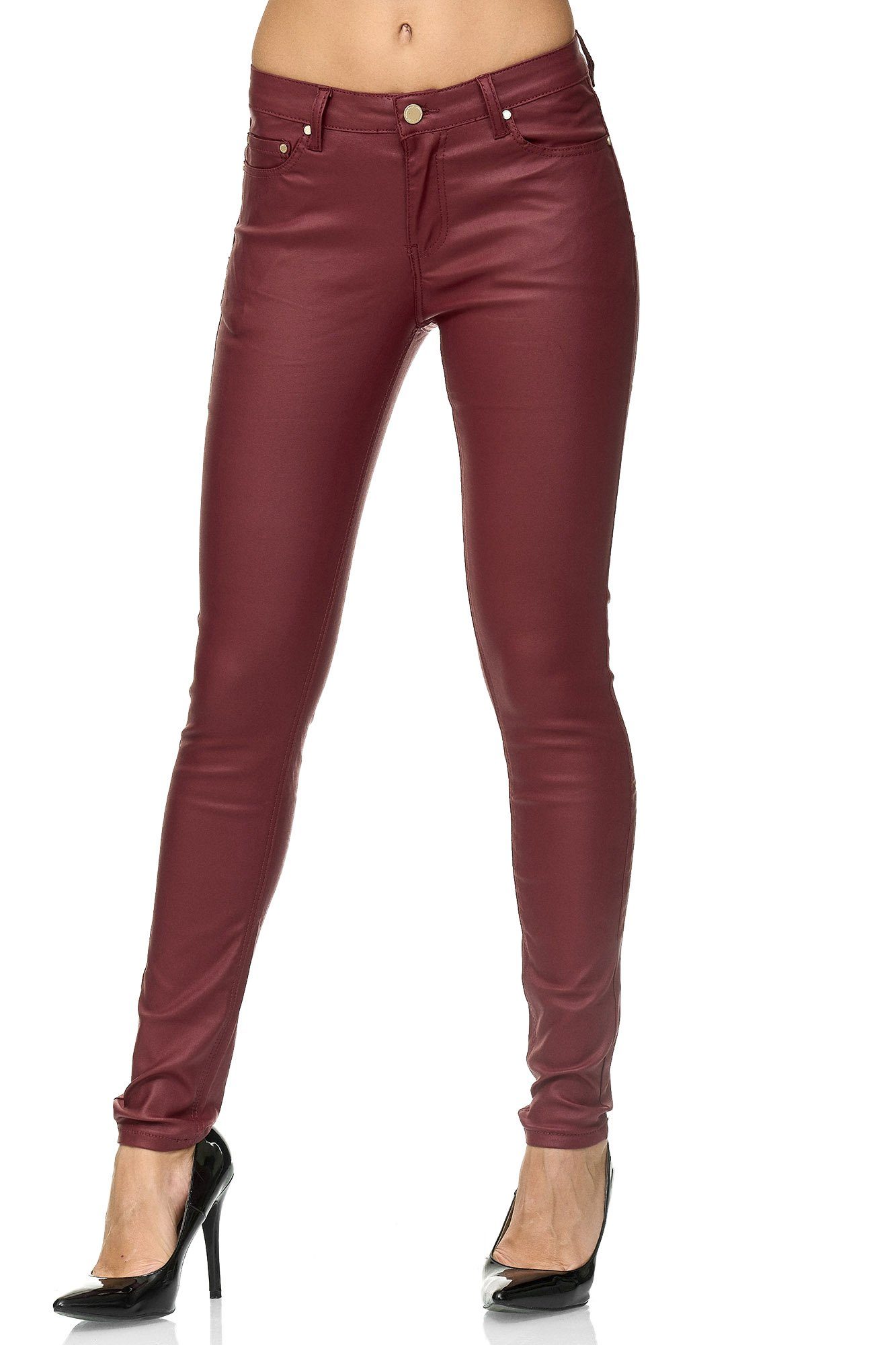 Elara Lederhose Elara Damen Hose Kunstleder günstig online kaufen