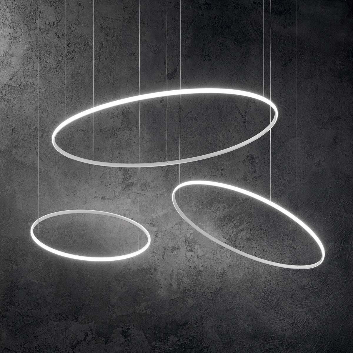 Ideal Lux Pendelleuchte Ideal Lux Hulahoop SP Pendelleuchte, Ø: 61 cm, LED fest integriert, Extra-Warmweiß, Hängeleuchte