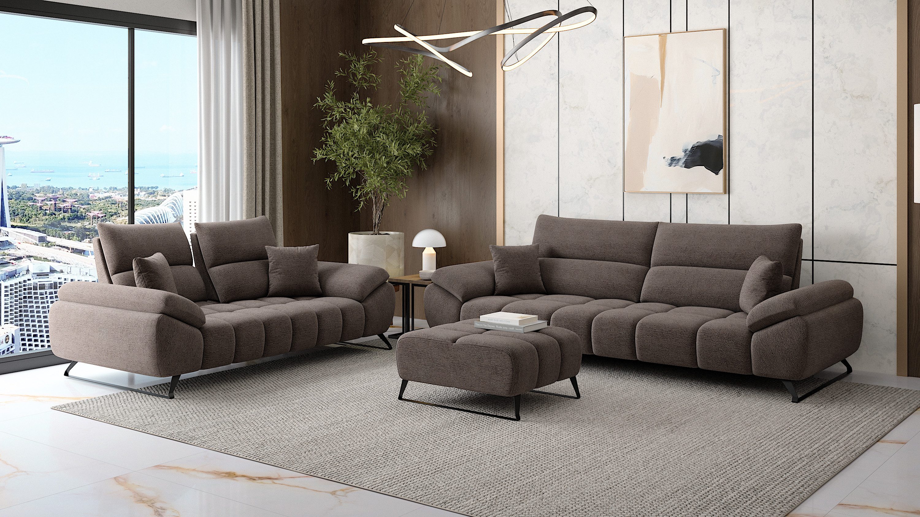 Möbeldreams Polstergarnitur Sofa Ruby –Relax, verschiebbare Lehne für Schlafbereich / Wohnzimmer, (Set oder als Einzelsofas – wahlweise als 3-Sitzer oder 2-Sitzer, 3-tlg., 3-3-1 Set, 3-2-1 Set, 2 Sitzer oder 3 Sitzer), Kaltschaum, Pflegeleicht, ideal für Familien & Haustiere