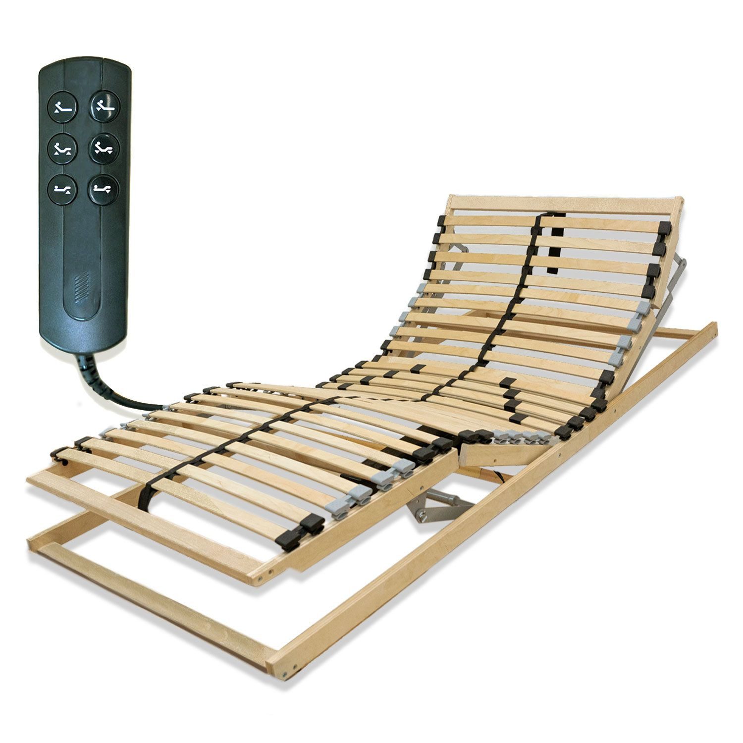 Lattenrost ERGO KF MOTOR, Coemo, Kopfteil motorisch verstellbar, Fußteil motorisch verstellbar, 70 x 200 cm elektrischer Lattenrost stufenlos verstellbar, Not-Aus