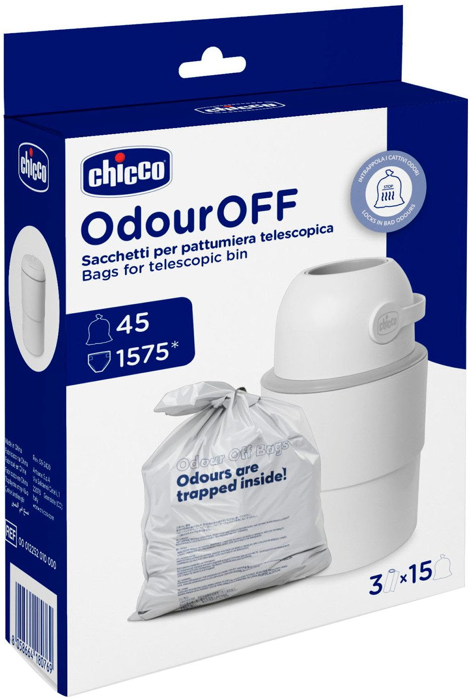 Windeleimer Müllbeutel Odour Off 3x15 Stück