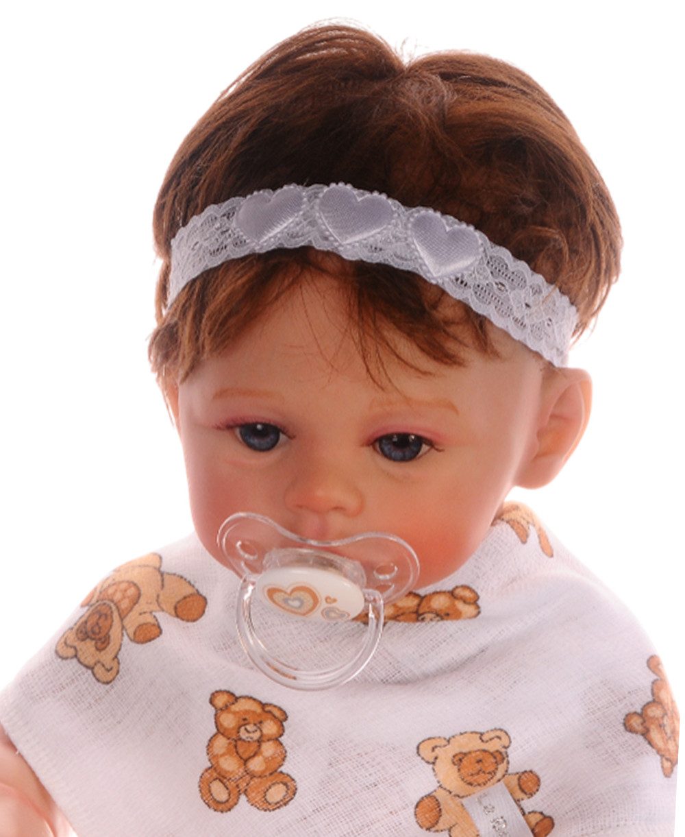 La Bortini Stirnband Baby und Kinder Stirnband Kopfband in Weiß 34 bis 55cm elastisch, weich, für Baby und Kinder Mädchen