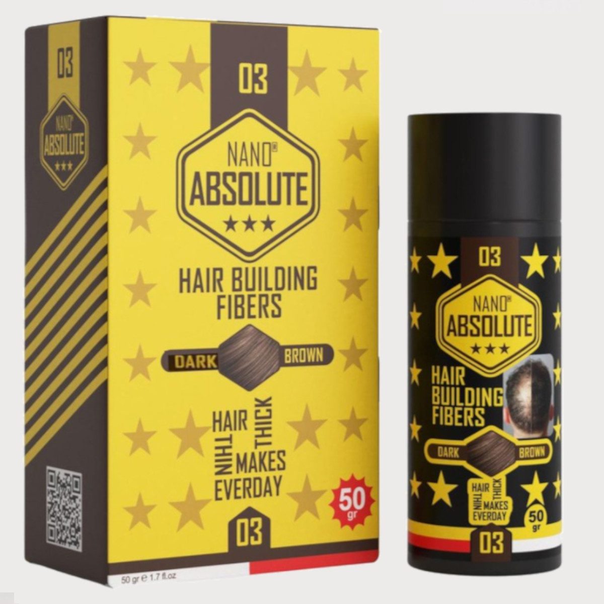 Nano Absolute Haarpuder Hair Building Fibers Haarpuder Topik 50g Dark Brown / Dunkelbraun