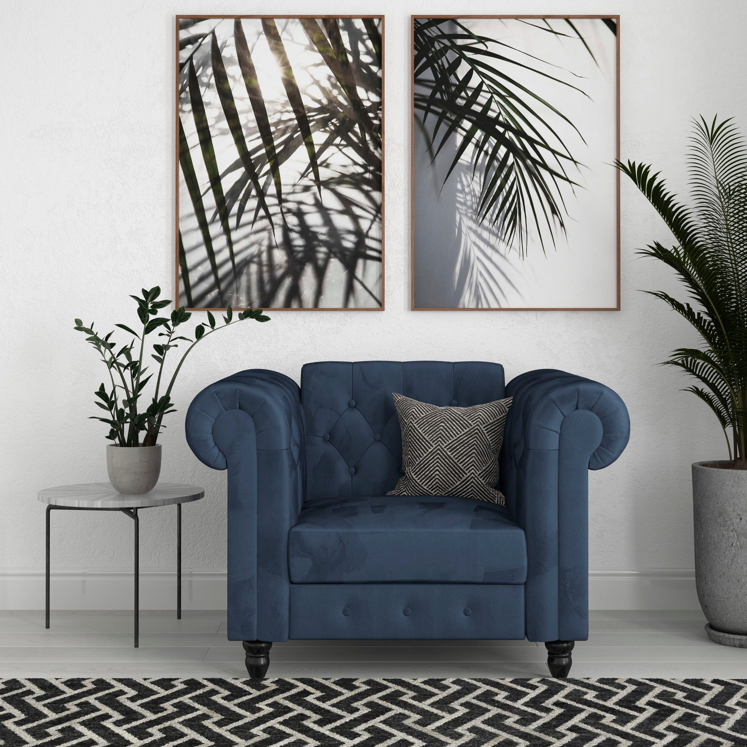 Chesterfield-Sessel FELIX Blau - Einrichtungsbeispiel