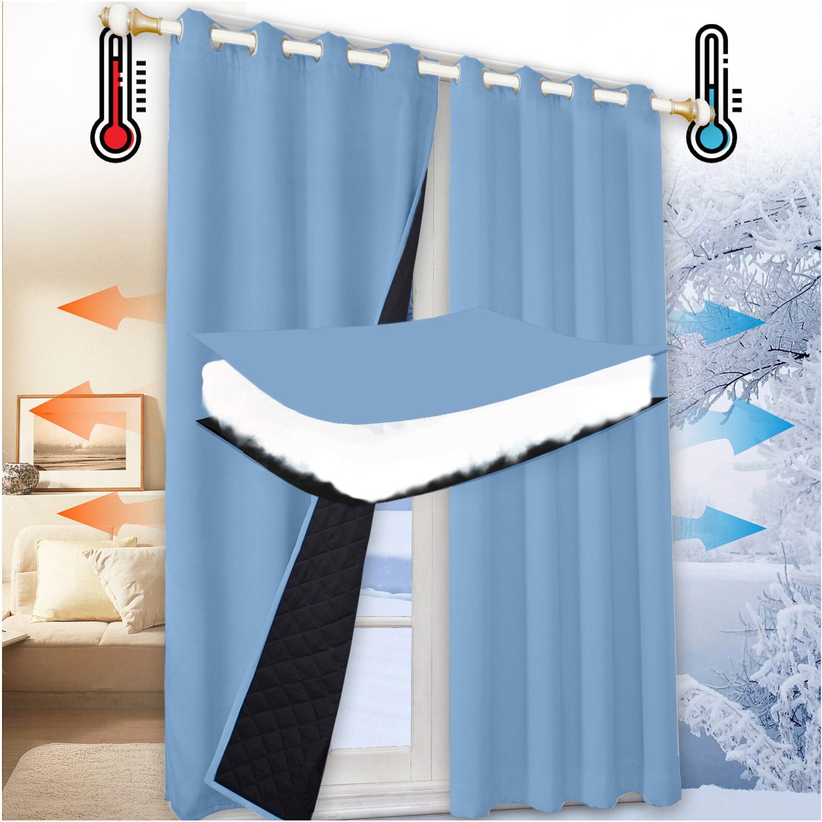 Jibenhome Vorhang Schlafzimmer Vorhänge Blickdicht, Thermogardinen günstig online kaufen