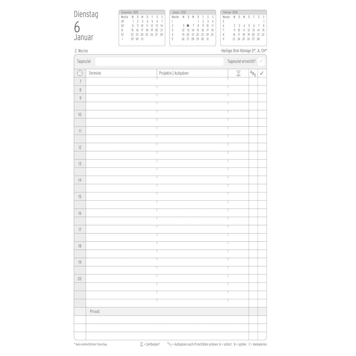 CHRONOPLAN Buchkalender Buchkalender Timer Classic A5 schwarz 2026