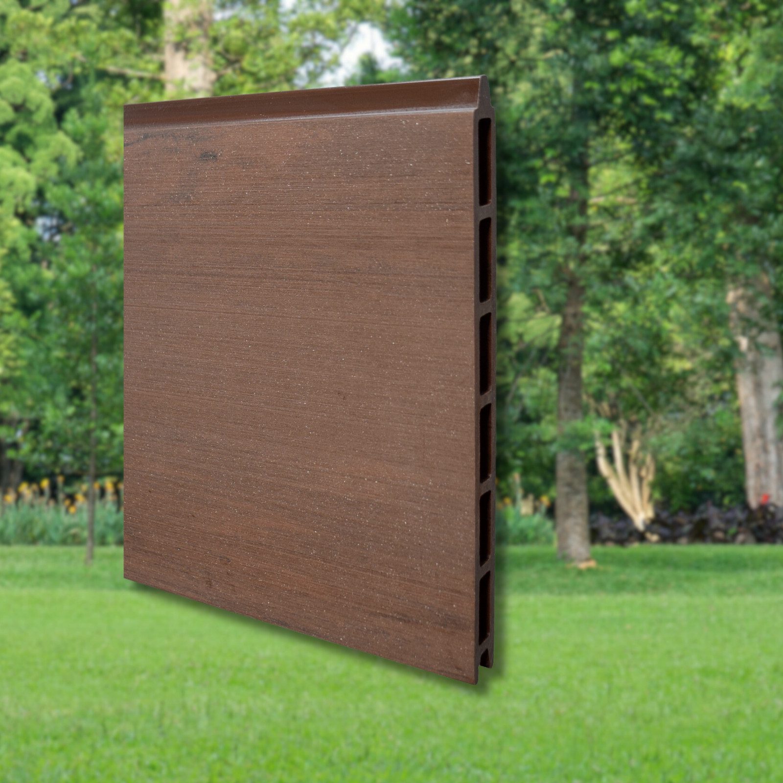 WPC Profi Zaun WPC Sichtschutzzaun MUSTER Handmuster 15 cm Chocolate Braun Mix, (WPC Zaun, Musterstück 15 cm)