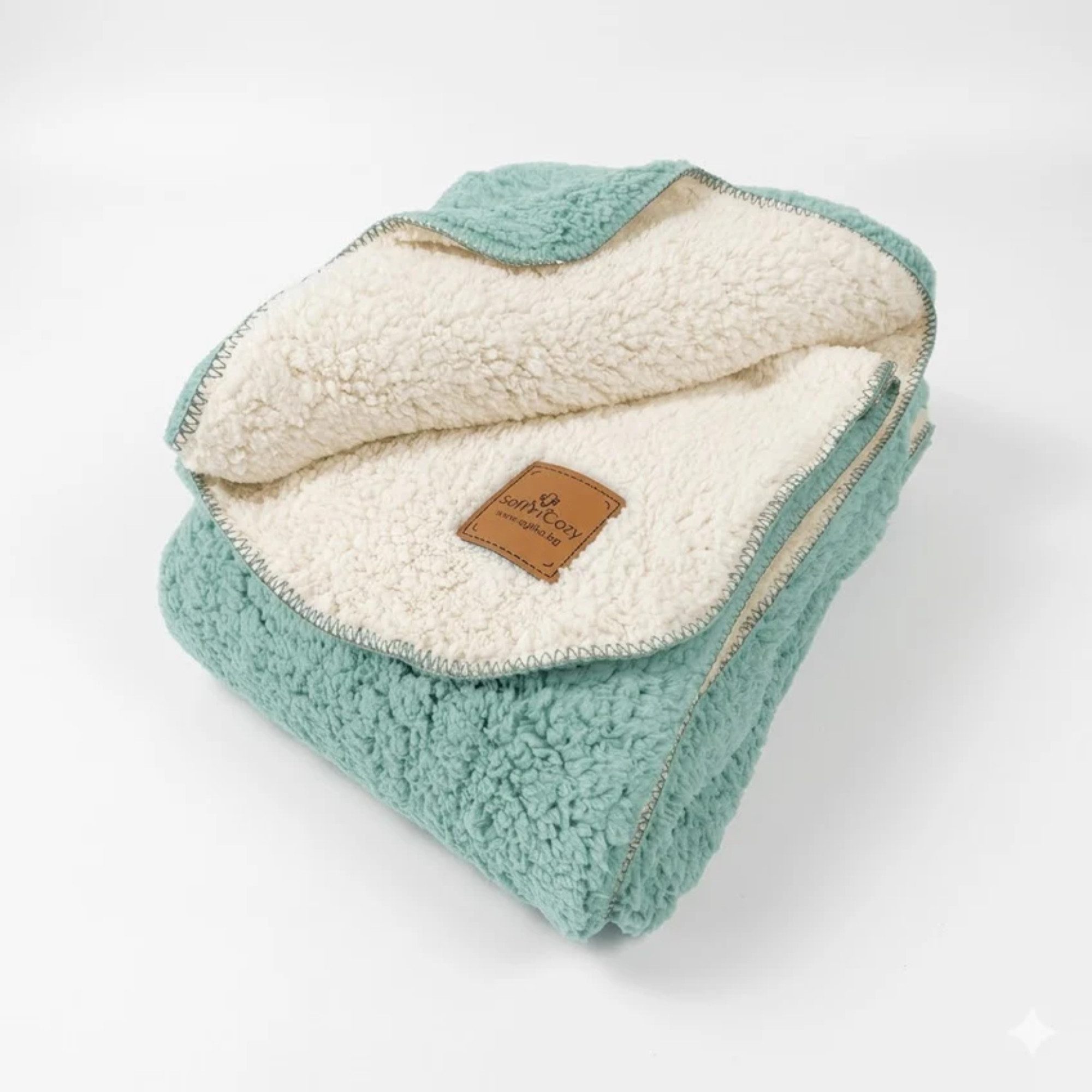 Aglika Tagesdecke Wohndecke Super Soft Kuscheldecke Sofadecke Schaf Fell Optik, mit lasergraviertem Lederetikett