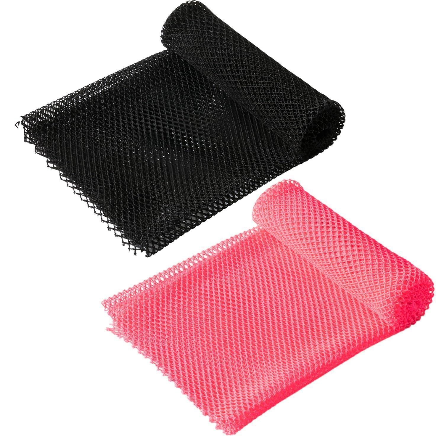 LuxusKollektion Hautpflegeschwamm Bade-Schwamm Lang dehnbar Rosenrot/Schwarz