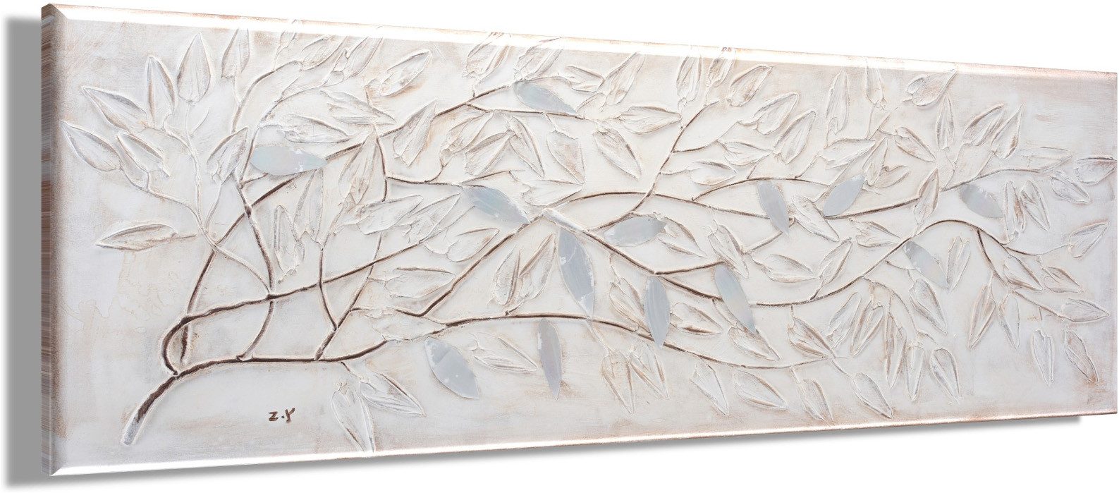 Bönninghoff Ölgemälde handarbeit ZWEIGE 40x120 cm – Wandbild Kunst Deko modern, Wald (1 St), handgefertigt, jedes Bild ein Unikat – Bild 3 von 5