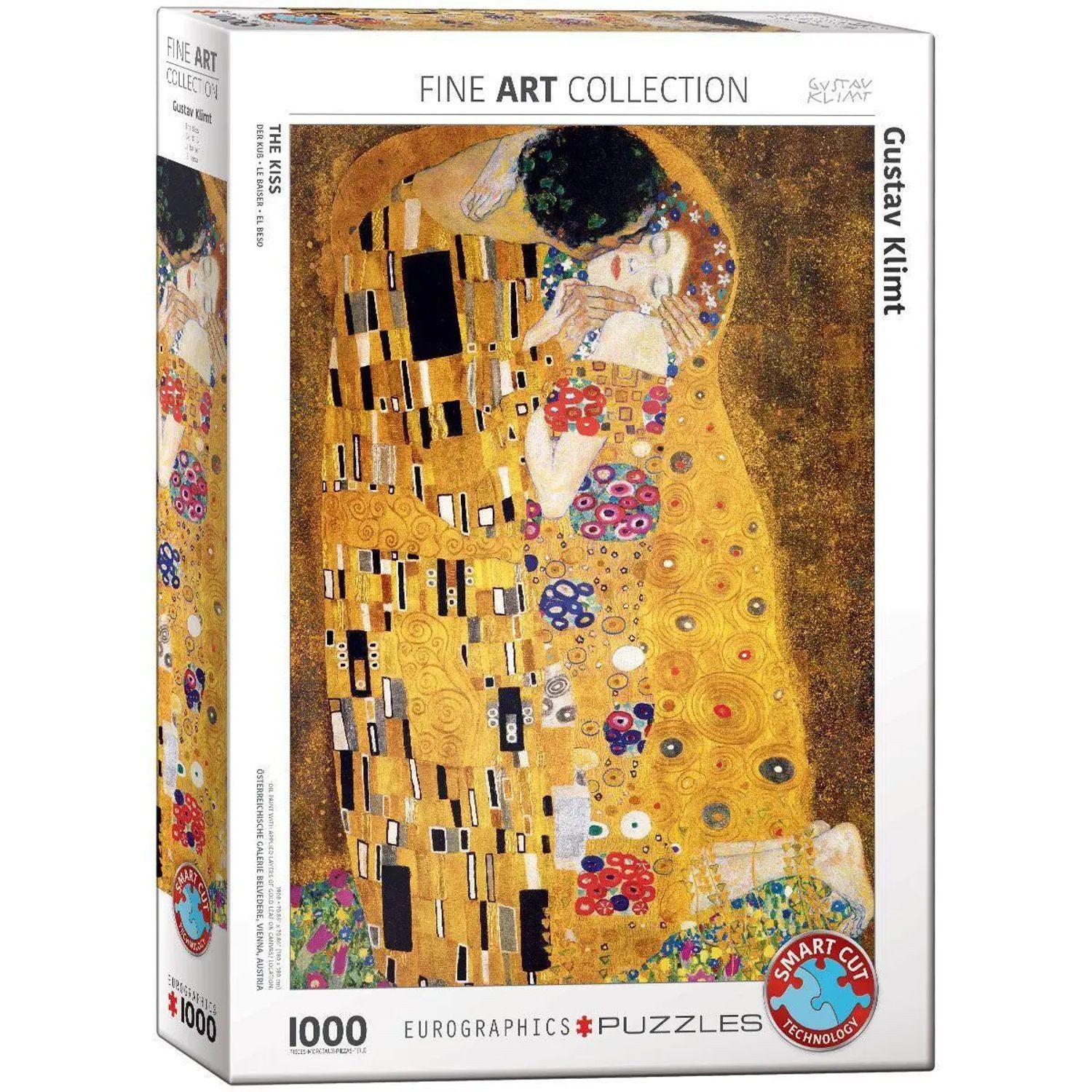 EUROGRAPHICS Puzzle Der Kuss von Gustav Klimt 1000 Teile, 1000 Puzzleteile
