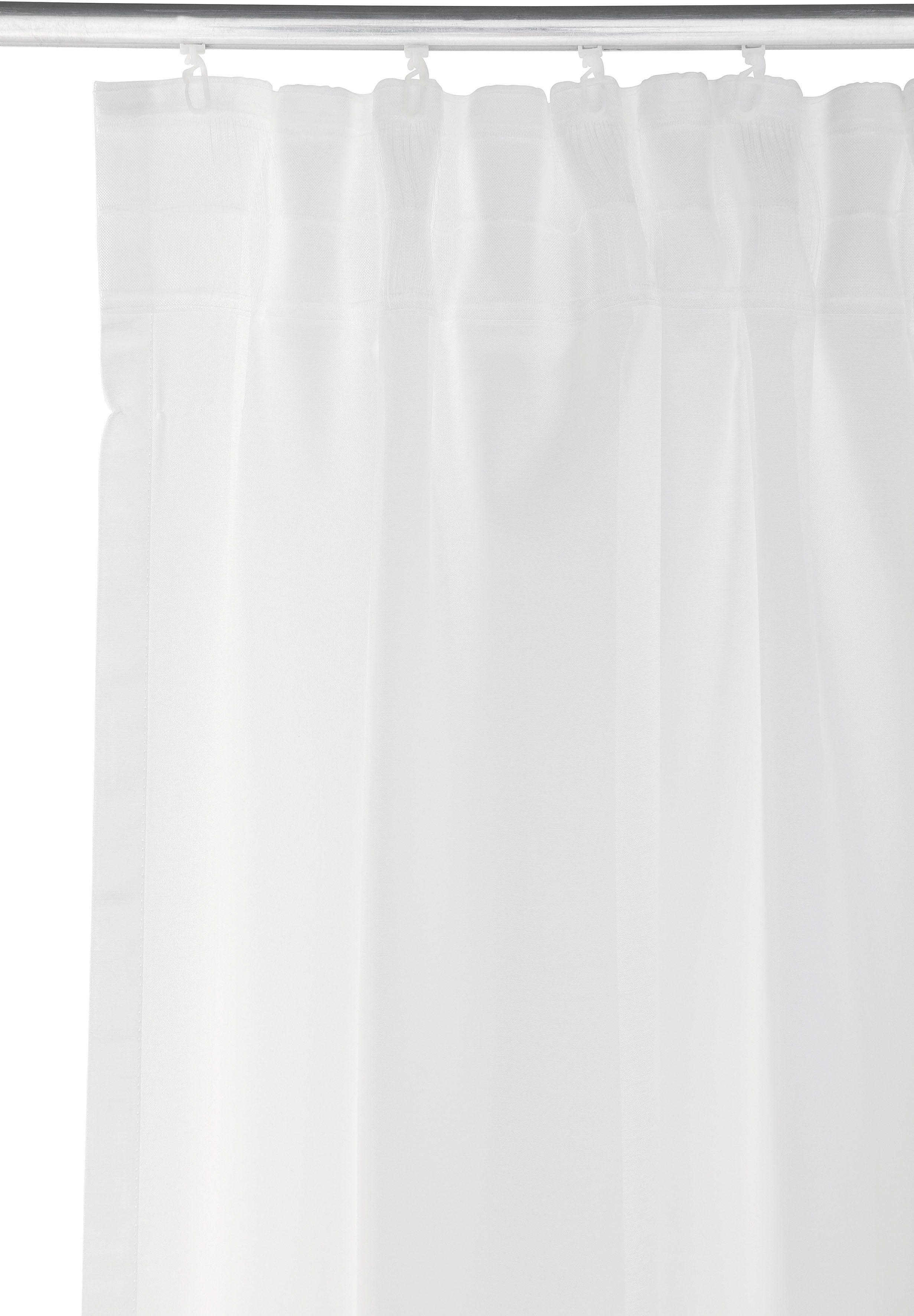 Gardine Batist, Leonique, Multifunktionsband (1 St), weiß Größen verschiedene Polyester, transparent, transparent