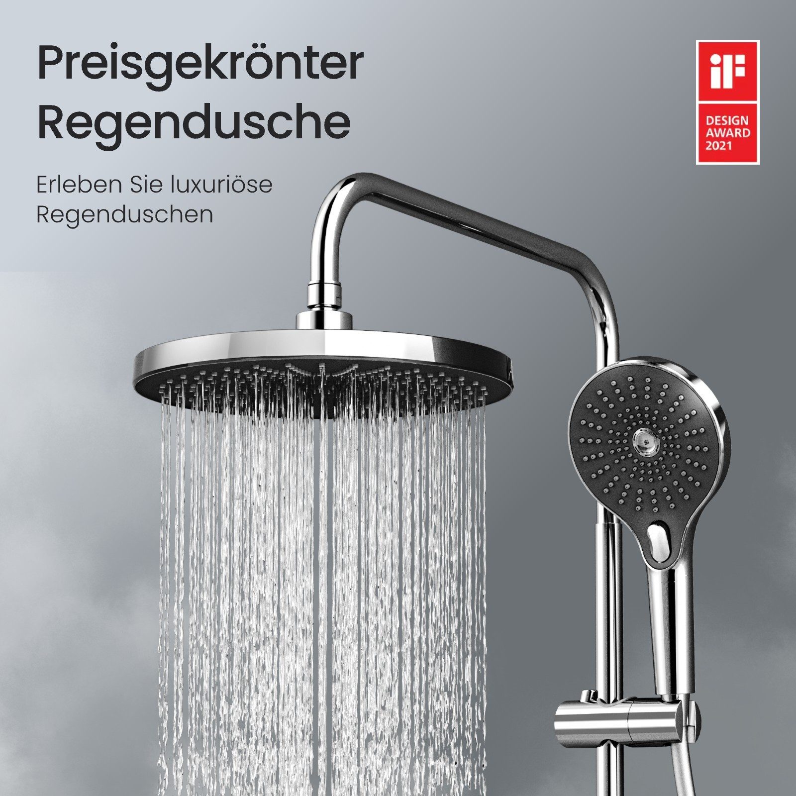 EMKE Duschsystem Duschgarnitur mit Regenschauerduschkopf und günstig online kaufen