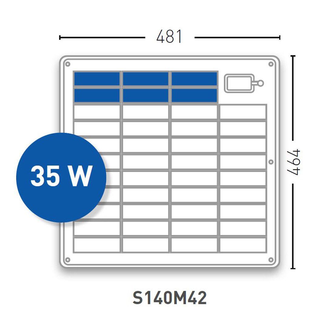 Solara Solarmodul Solara M-Serie 35Wp 464x481, 35 W, salzwasserresistent