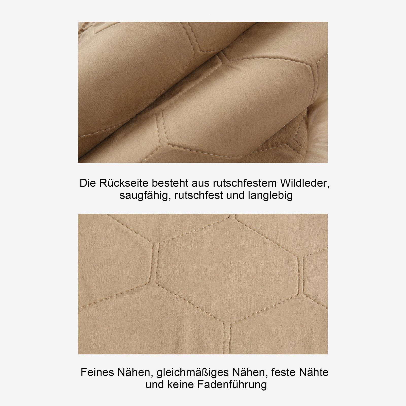 OKWISH Fellteppich Hochflor Teppich Wohnzimmerteppich Schlafzimmerteppich, fellförmig, Höhe: 60 mm, Teppiche für Bettvorleger 60*100 CM Shaggy