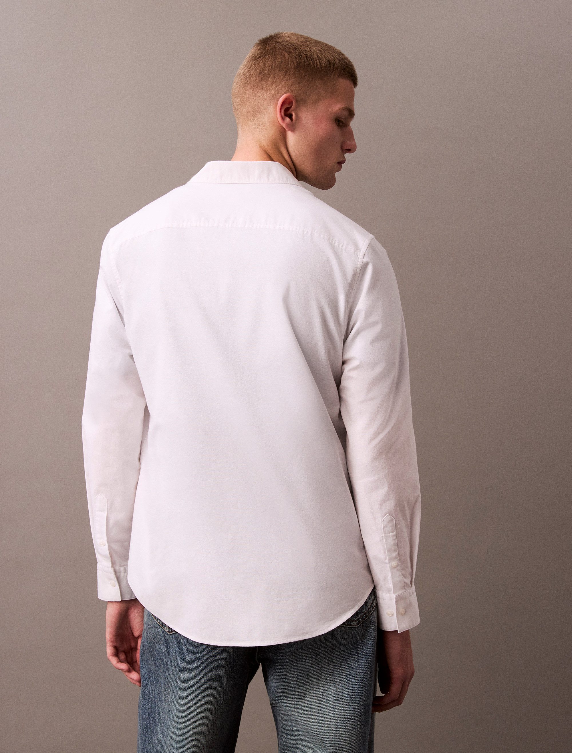 Calvin Klein Jeans Langarmhemd Button-Down-Kragen, Baumwoll-Stretch günstig online kaufen