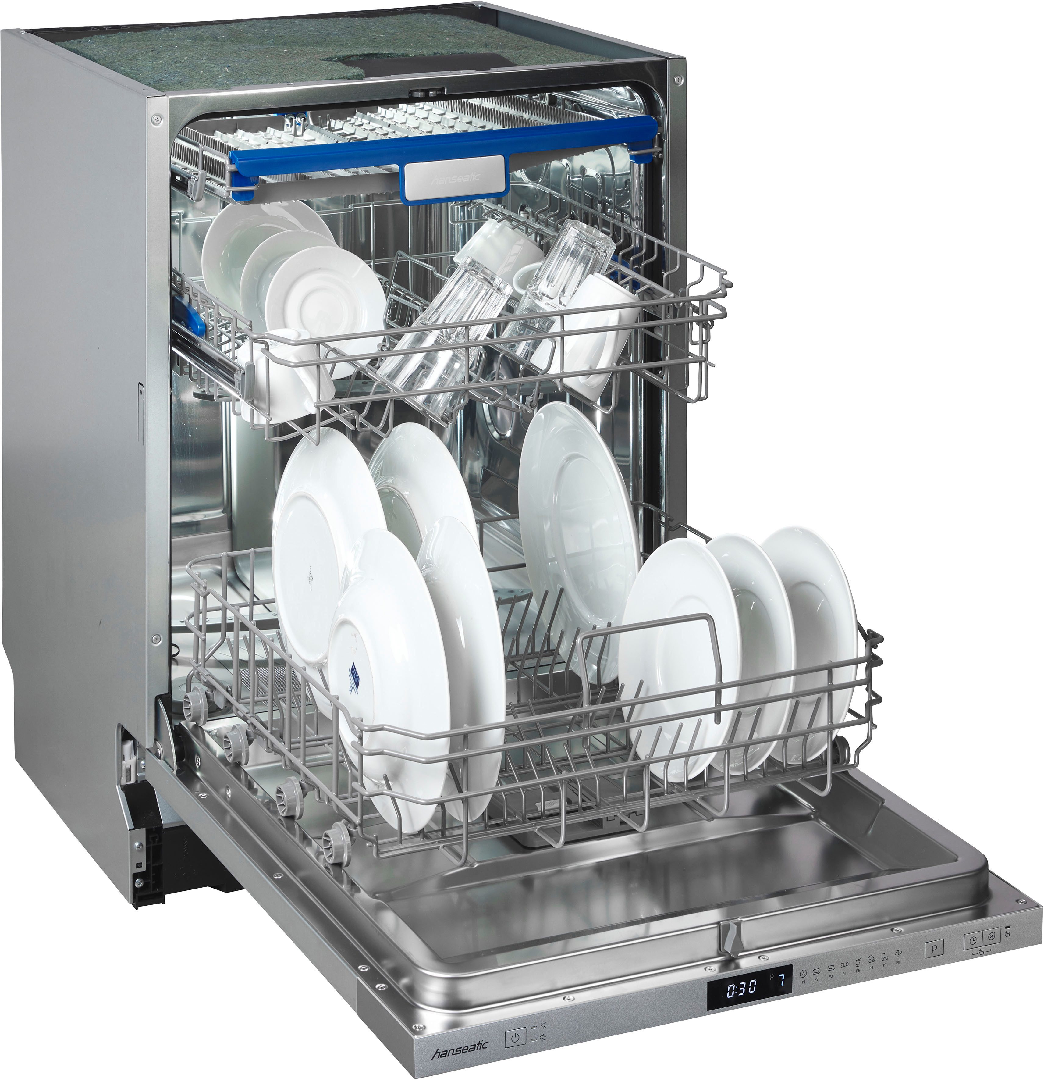Hanseatic vollintegrierbarer Geschirrspüler HGVI6082D14J7713GS, 14 Maßgedecke, Platz für 14 Maßgedecke, mit acht Programmen, mit Turbo-Funktion