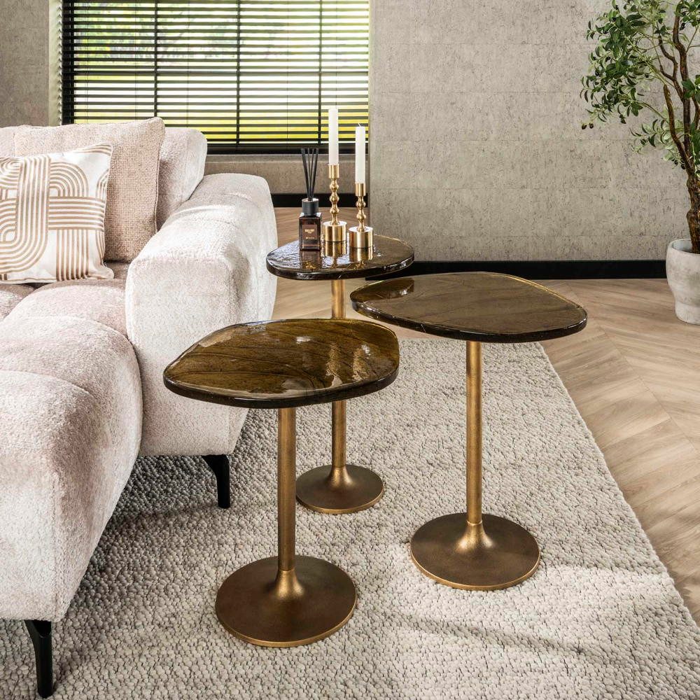 RINGO-Living Couchtisch RINGO-Living Beistelltisch Kahiau aus Glas in Gold